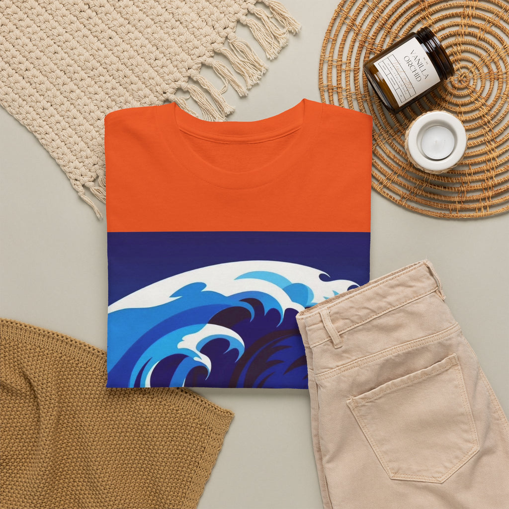T-Shirt — Coastal Wave Graphic Tee (Ocean Sunset Wave Art)