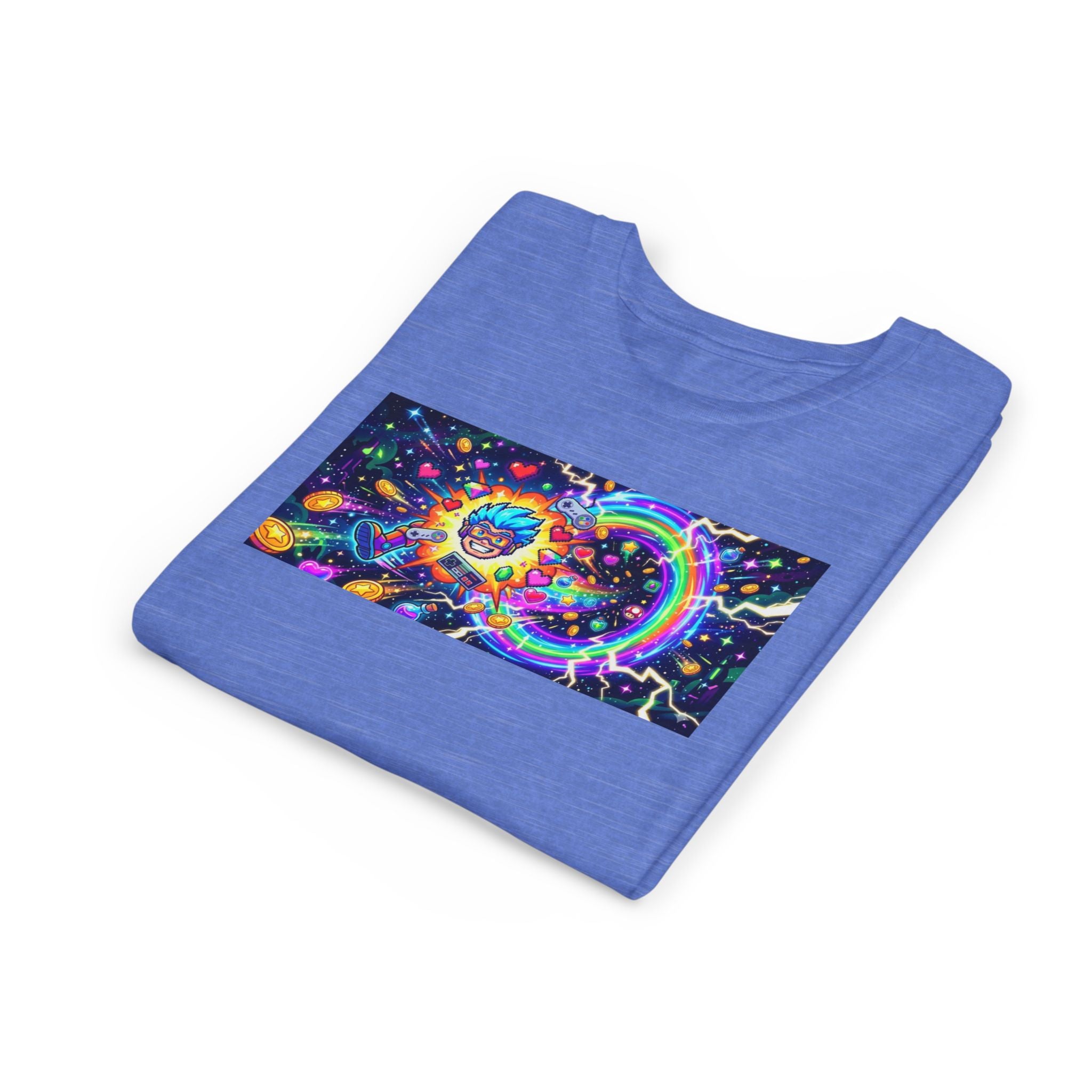 Kids Gaming Tee — Neon Rainbow Portal Gamer Shirt