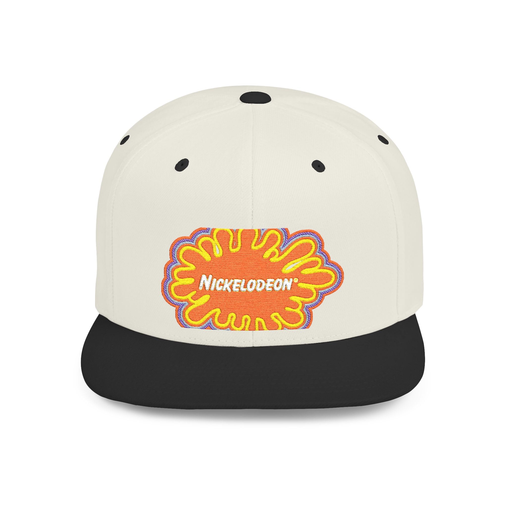 Nickelodeon Slime Logo Flat Bill Snapback Hat — Retro 90s Cartoon Cap