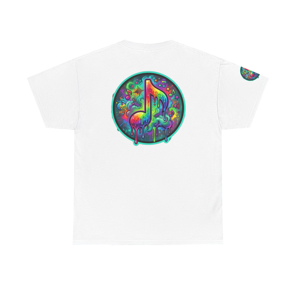 Music Vibes Tee — “They Want Our Rhythm But They Don’t Want Our Blues” Psychedelic Drip Note T-Shirt