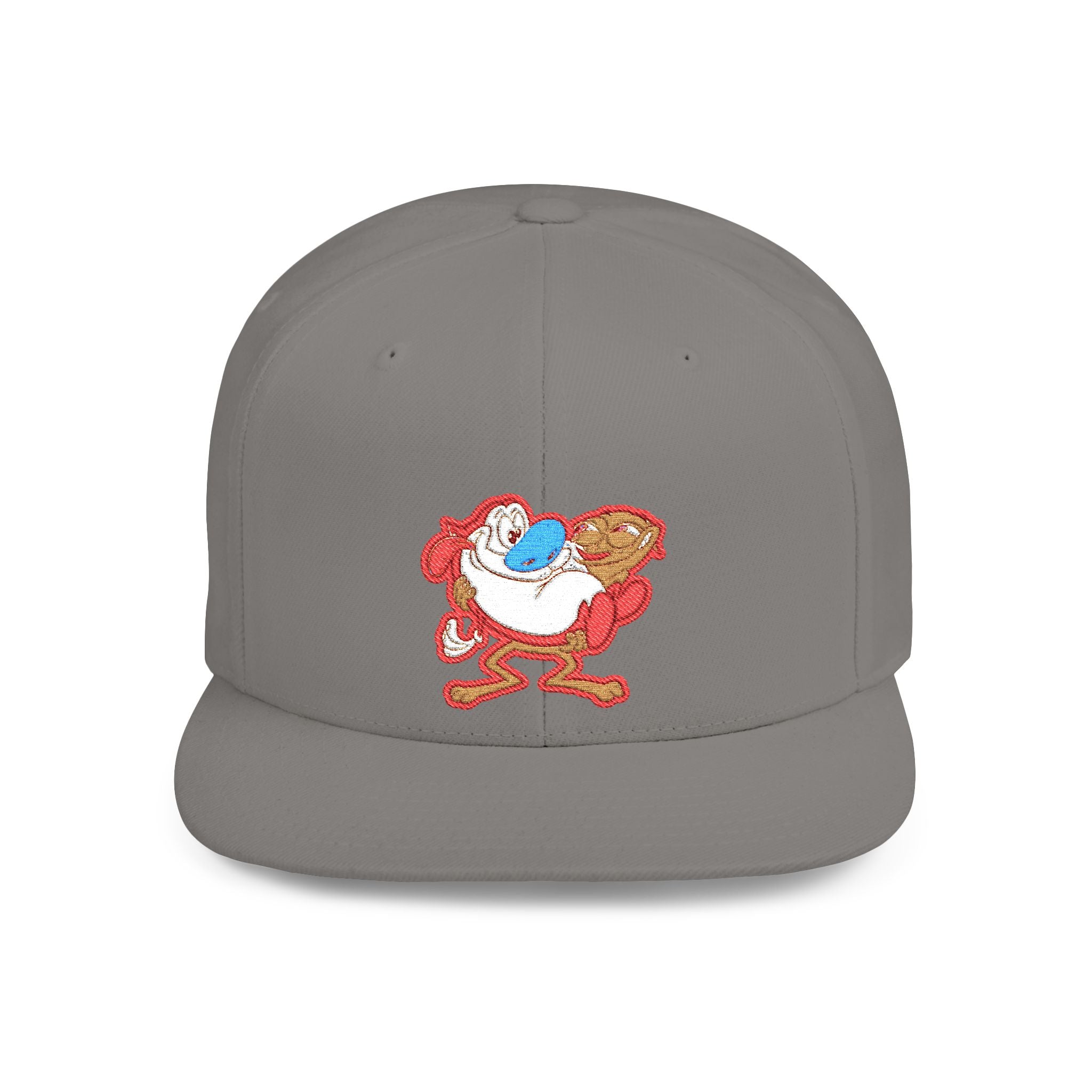 Retro Cartoon Egg Character Flat Bill Snapback Hat