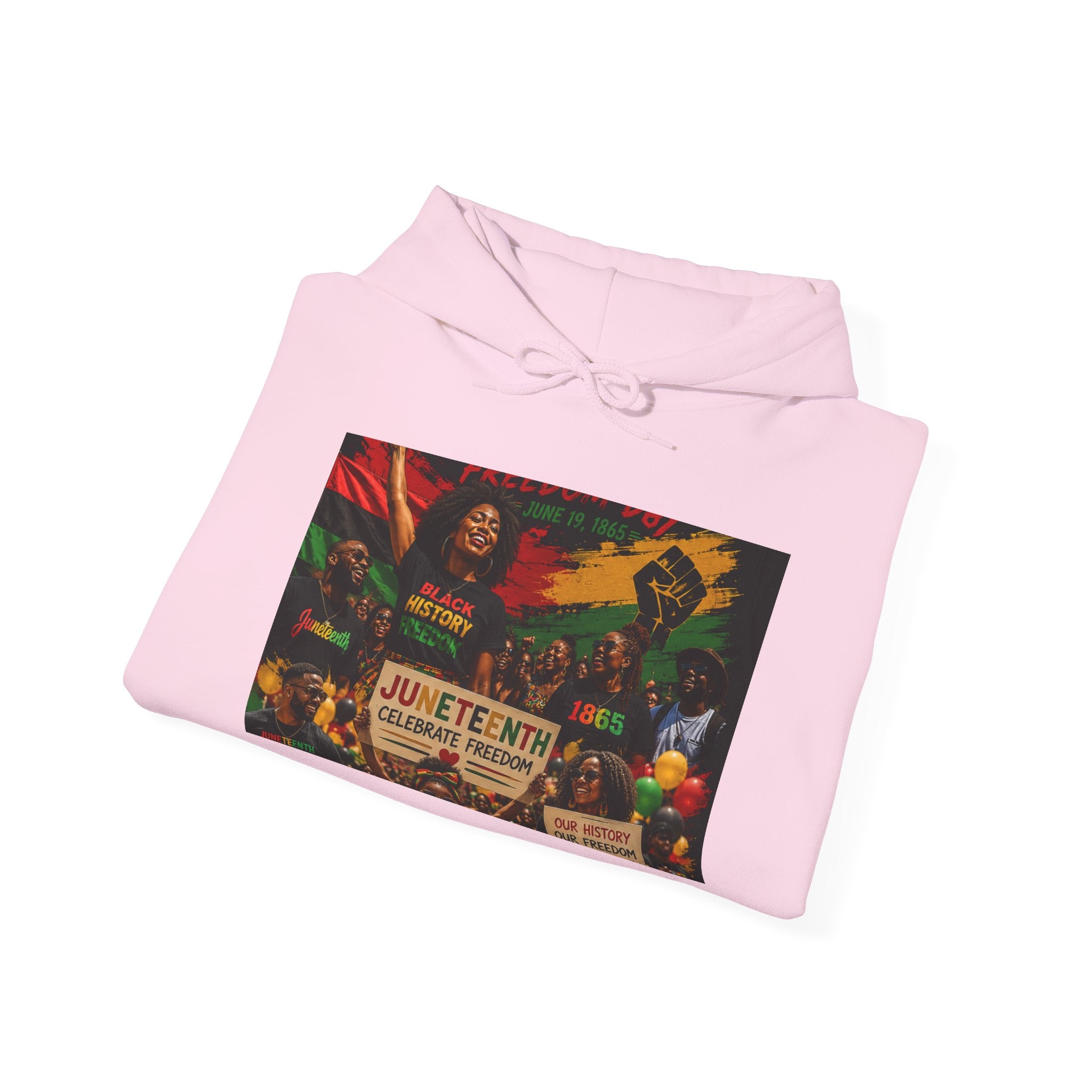 Juneteenth Celebration Hoodie — Juneteenth 1865 Freedom Retro Graphic Hooded Sweatshirt