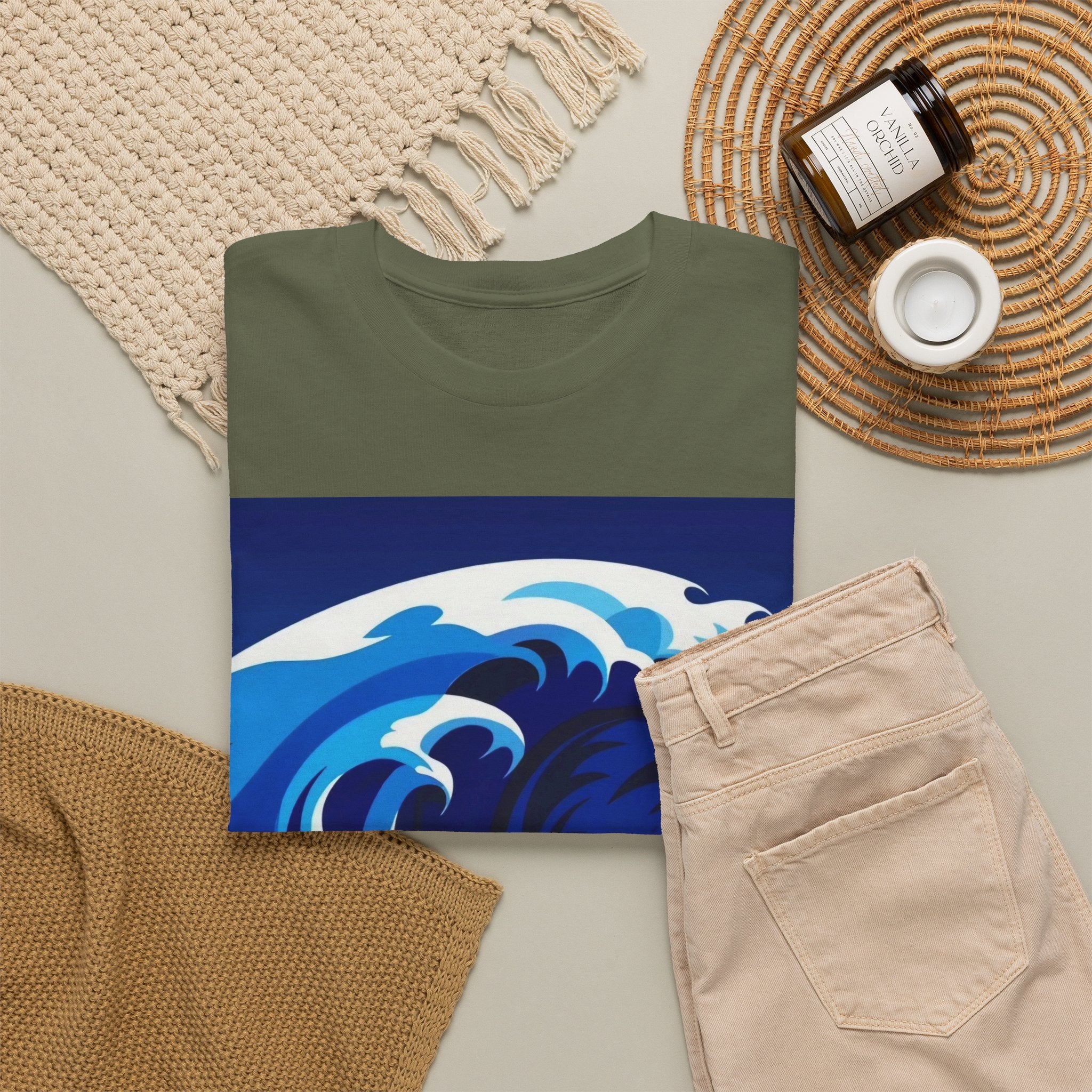 T-Shirt — Coastal Wave Graphic Tee (Ocean Sunset Wave Art)