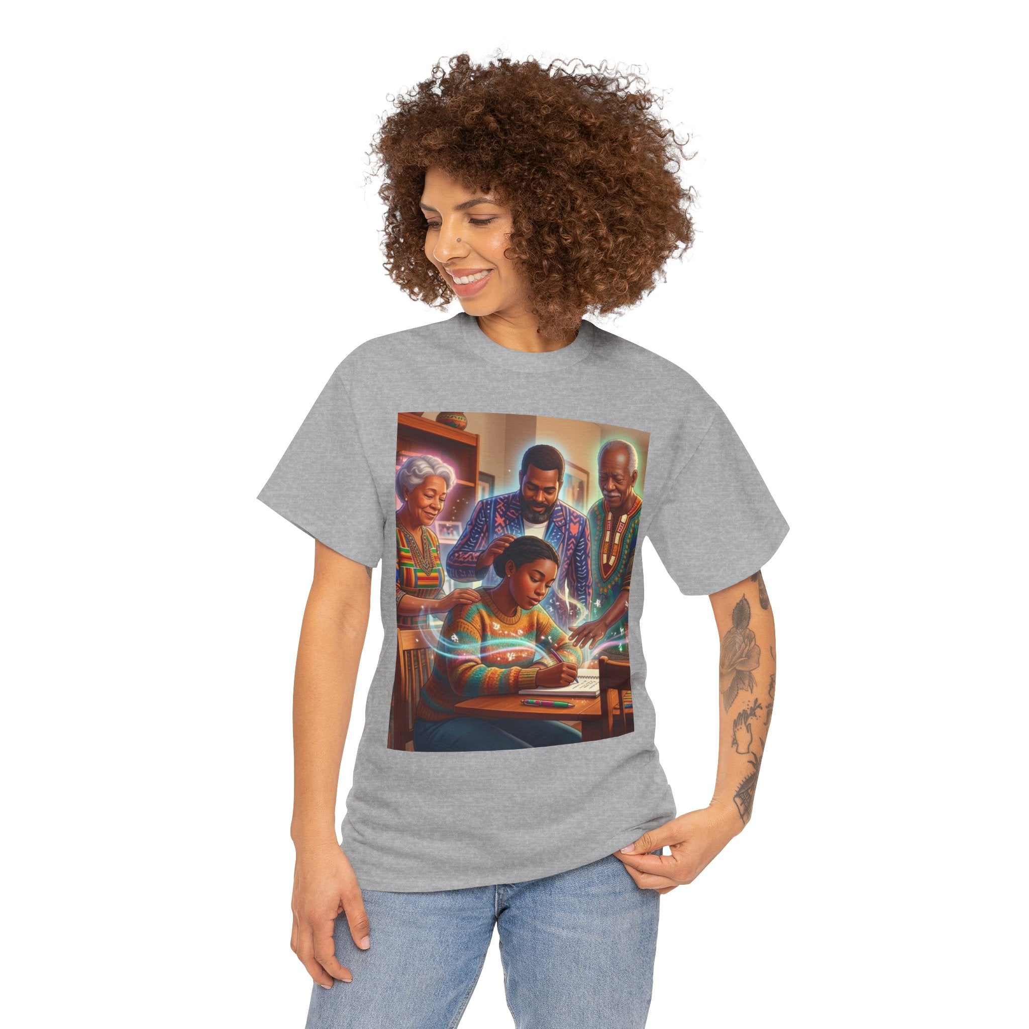 Black Family Study Night T-Shirt — Inspirational Afrofuturist Classroom Artwork