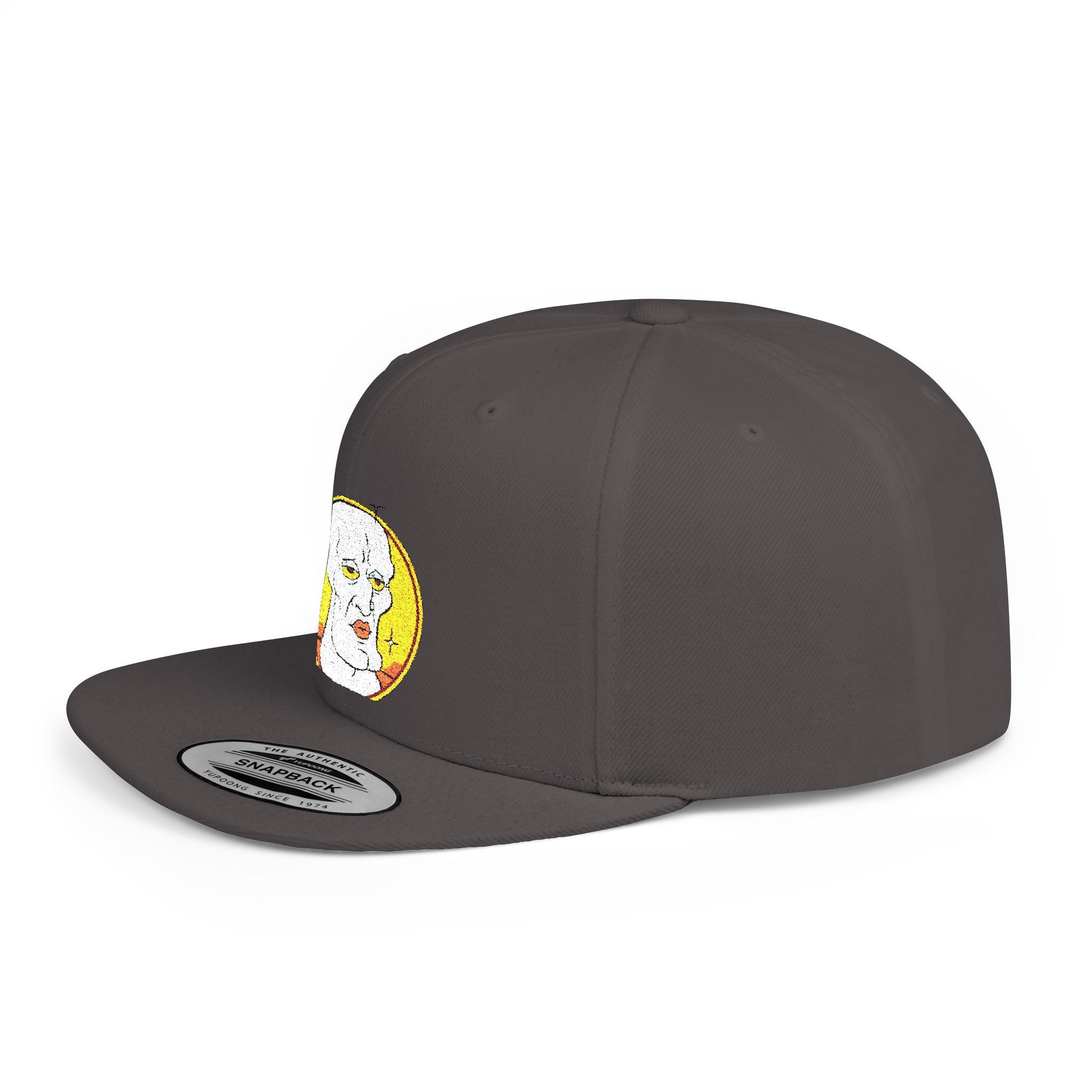 Snapback Hat — Cute Cat Holding Flower Patch, Cute Kawaii Cat Embroidered Cap