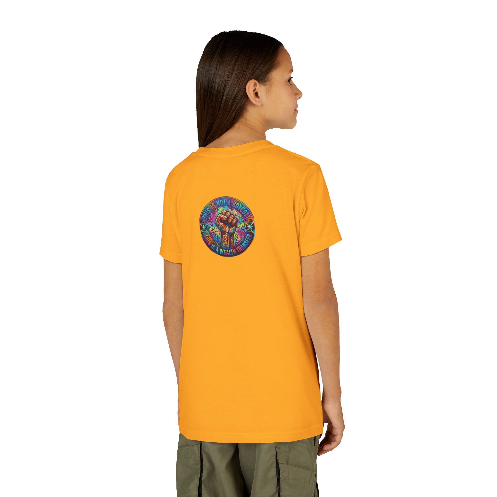 Retro Pixel Explosion Youth Tee — Smiling Avatar, Hearts, Gems & Controllers