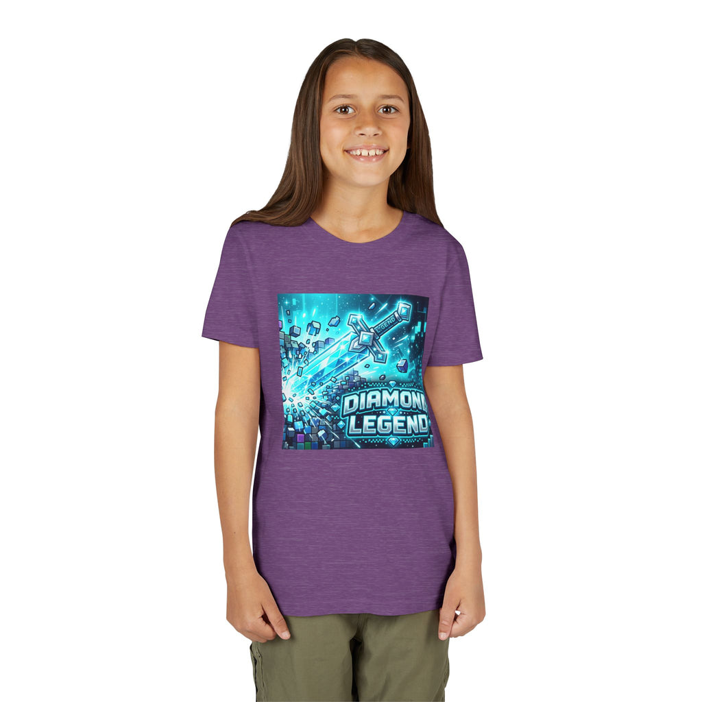 Youth Diamond Legend Tee — Pixel Minecraft-Style Gem Graphic Shirt