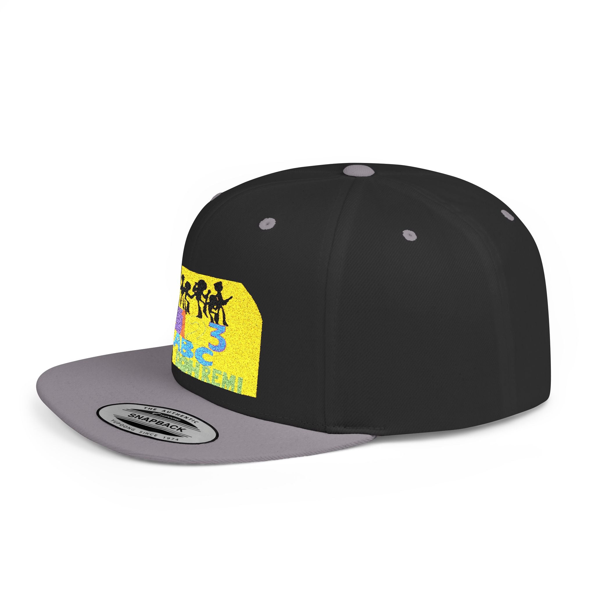 Flat Bill Snapback Hat — Retro Dance Crew Graphic Cap