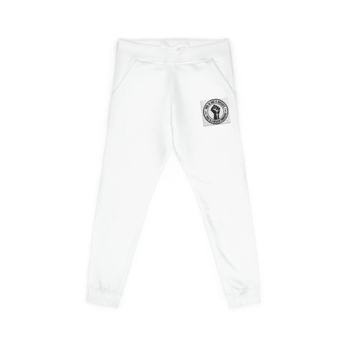Copy of Embroidered White Fleece Sweatpants — Minimalist Skull Patch Joggers