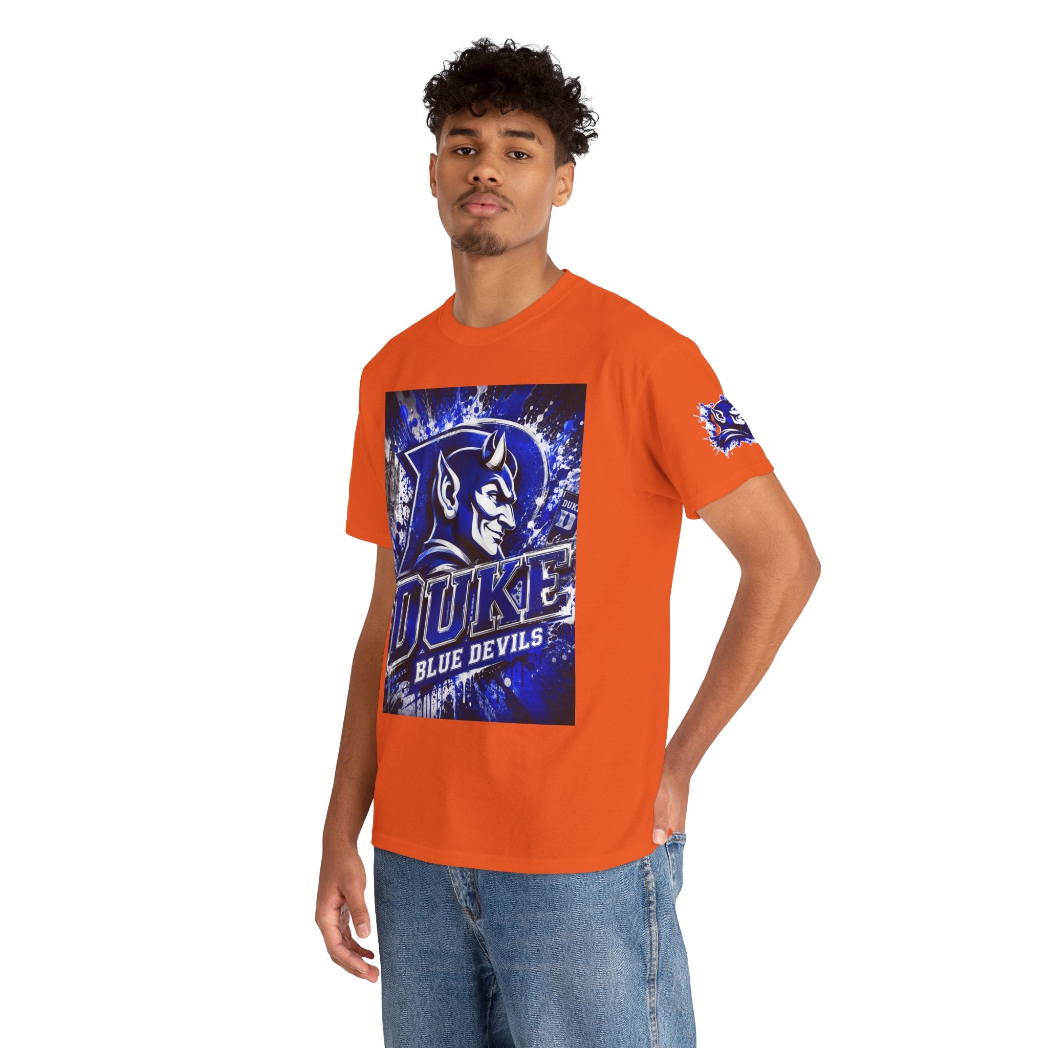 Duke Blue Devils Graphic Tee — Splatter Devil Logo T‑Shirt