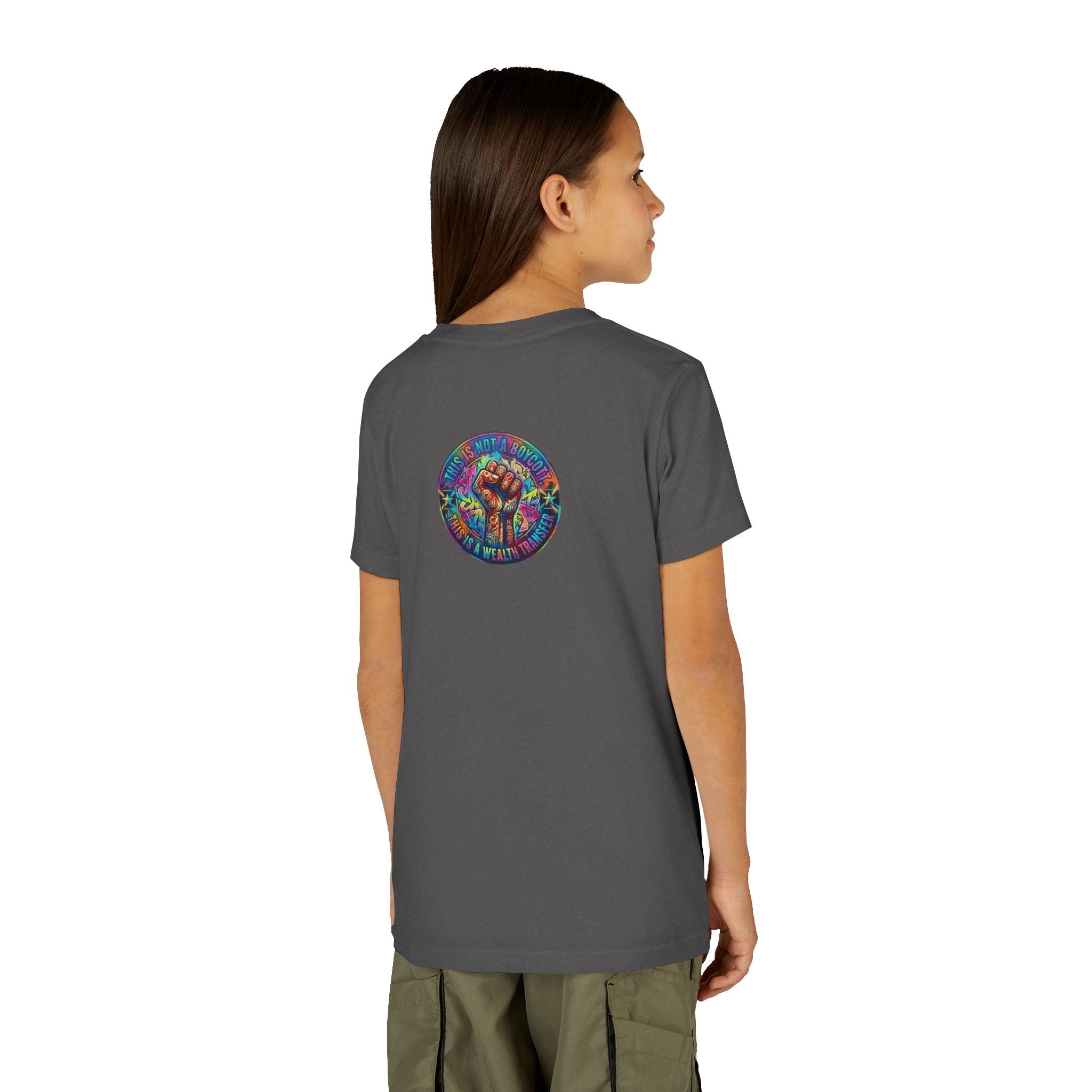Retro Pixel Explosion Youth Tee — Smiling Avatar, Hearts, Gems & Controllers