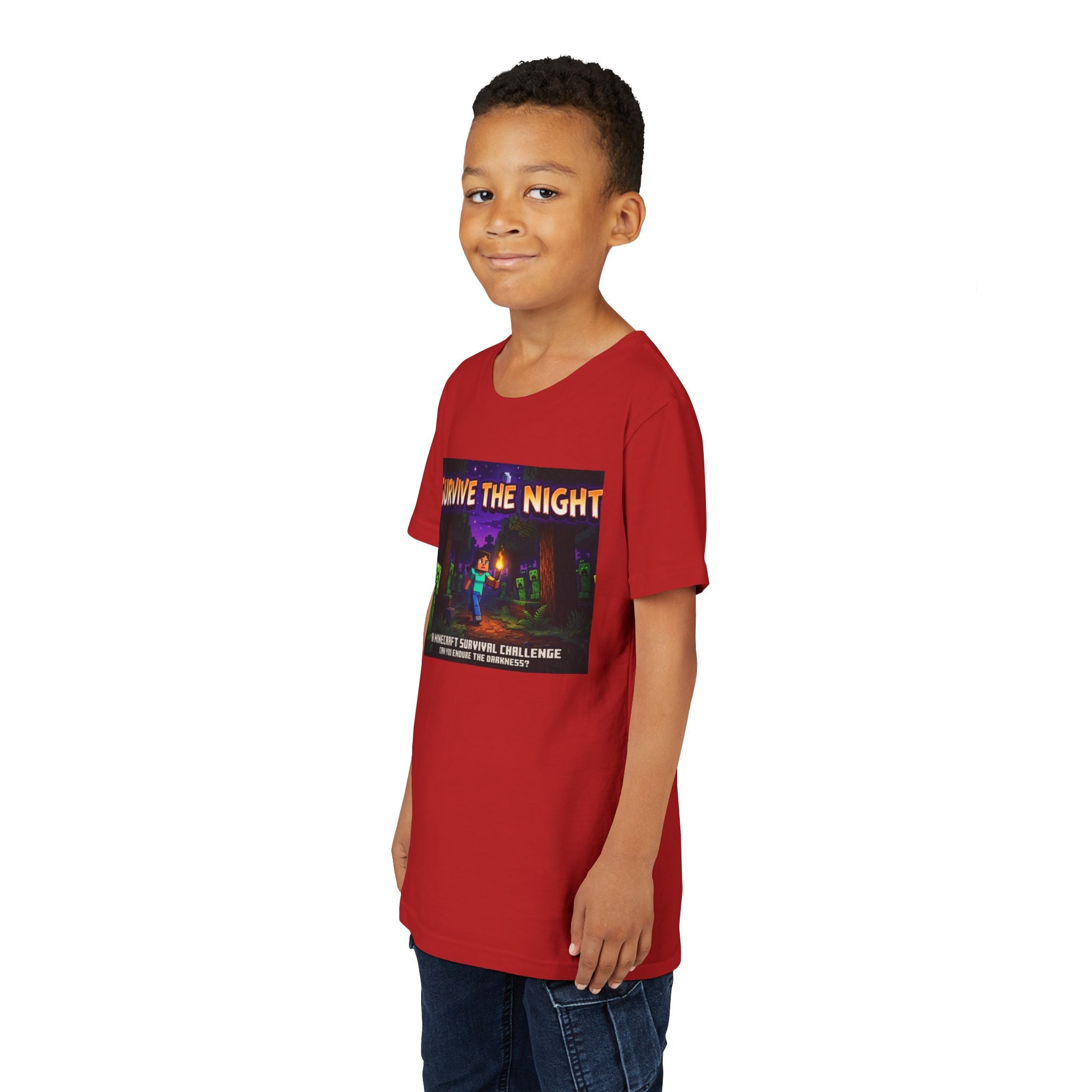 Survive the Night Youth Tee — Glowing Creeper Night Gamer Shirt
