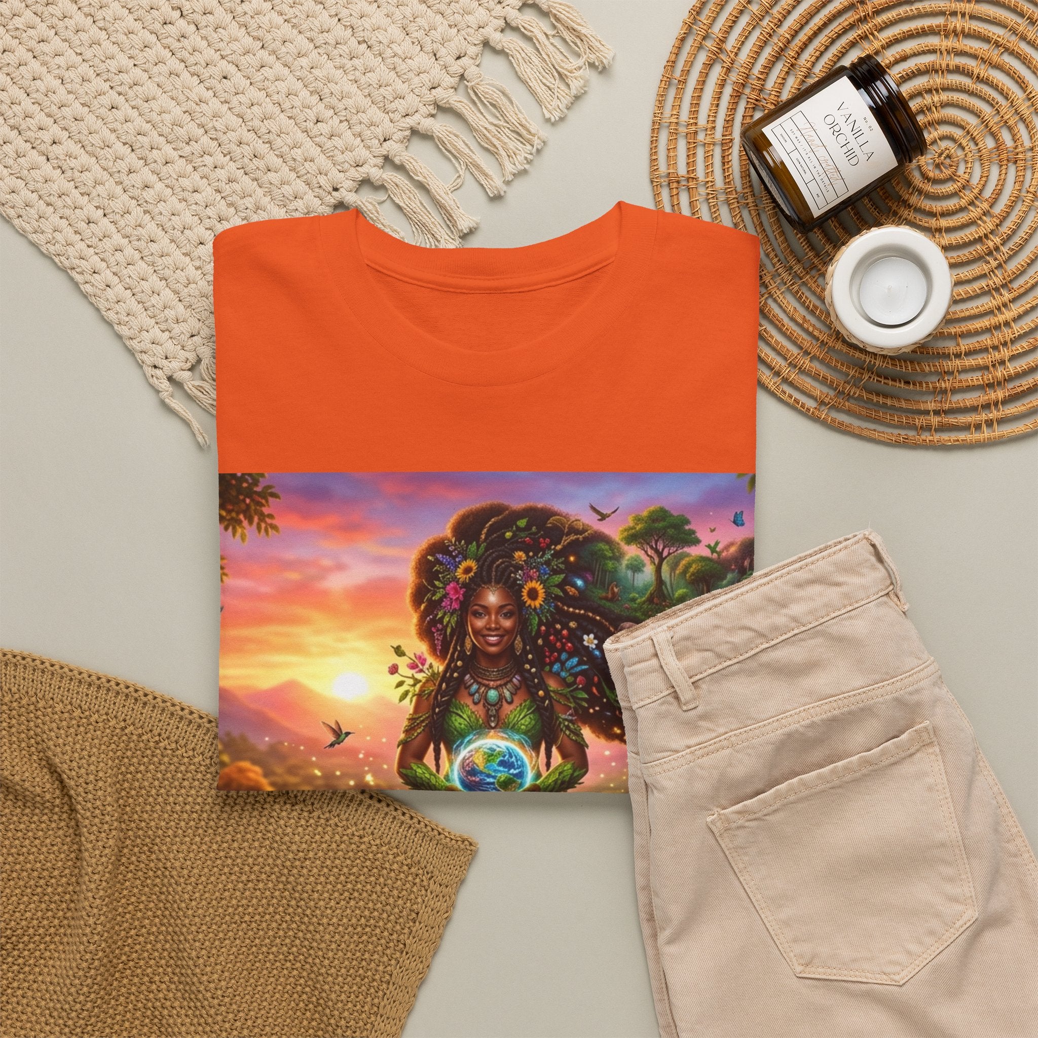 Earth Goddess T-Shirt — Vibrant Floral Nature Mother Graphic Tee