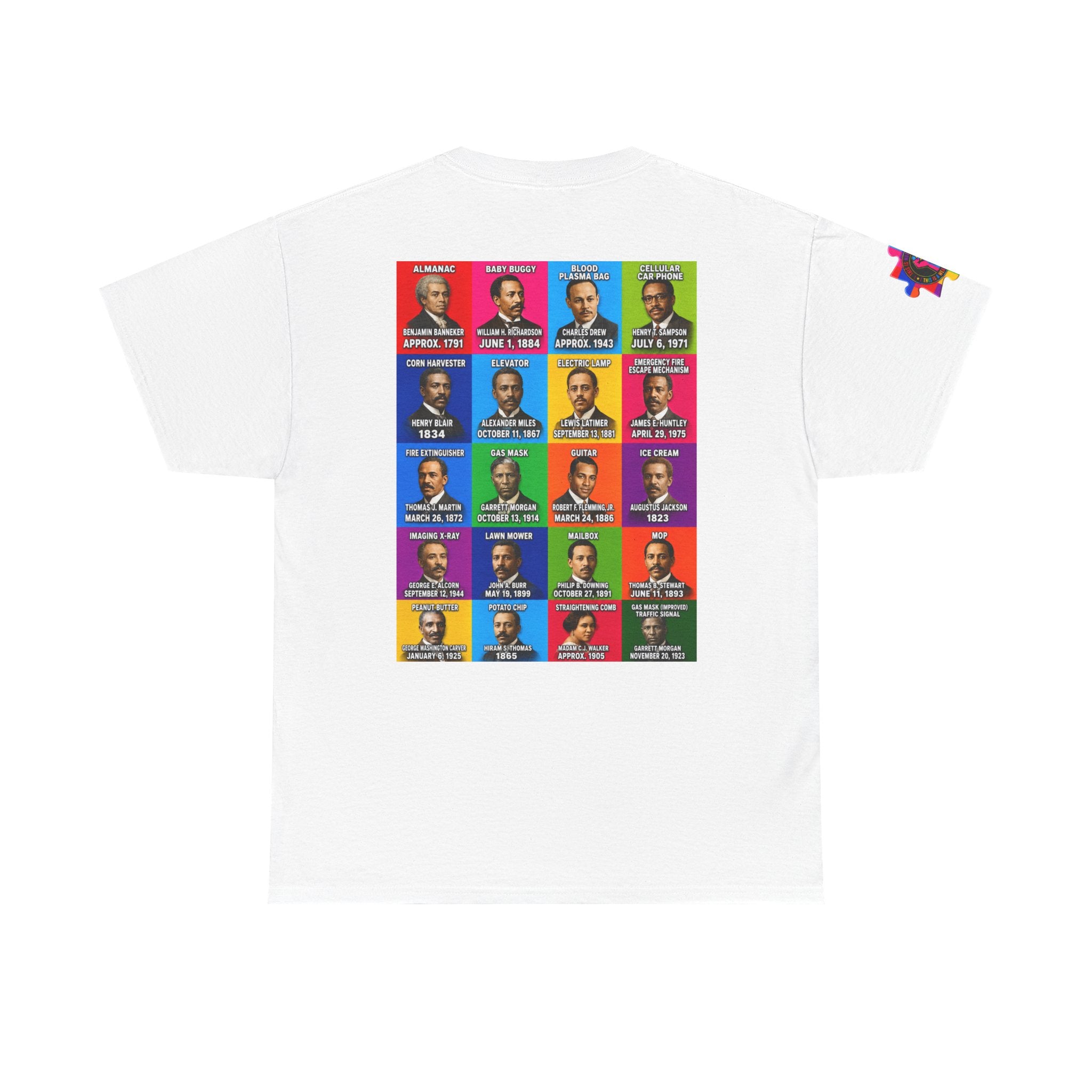 Black inventors Grid T‑Shirt — Colorful Historical Portraits Tee