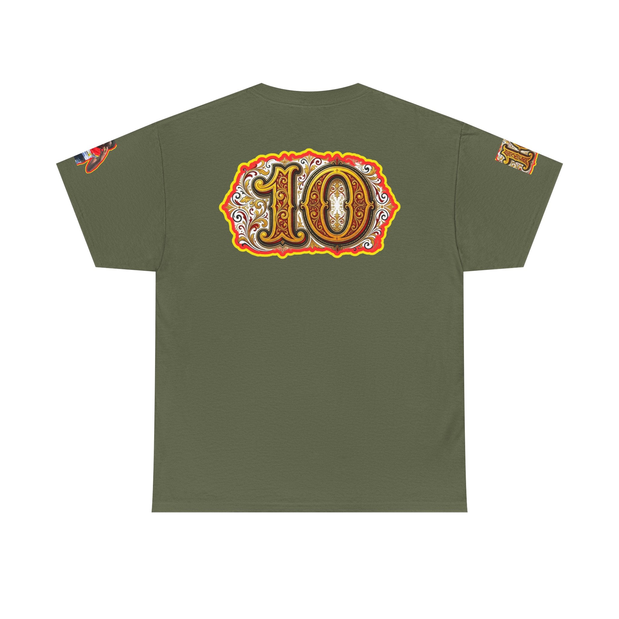 Fat Man Graphic Tee — Retro Boxing Design with '10' Back Patch