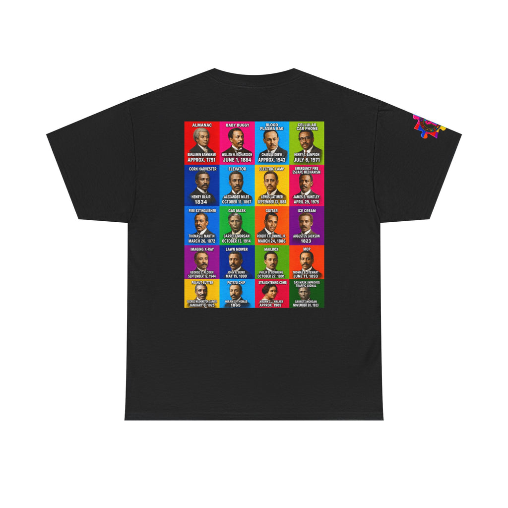 Black inventors Grid T‑Shirt — Colorful Historical Portraits Tee
