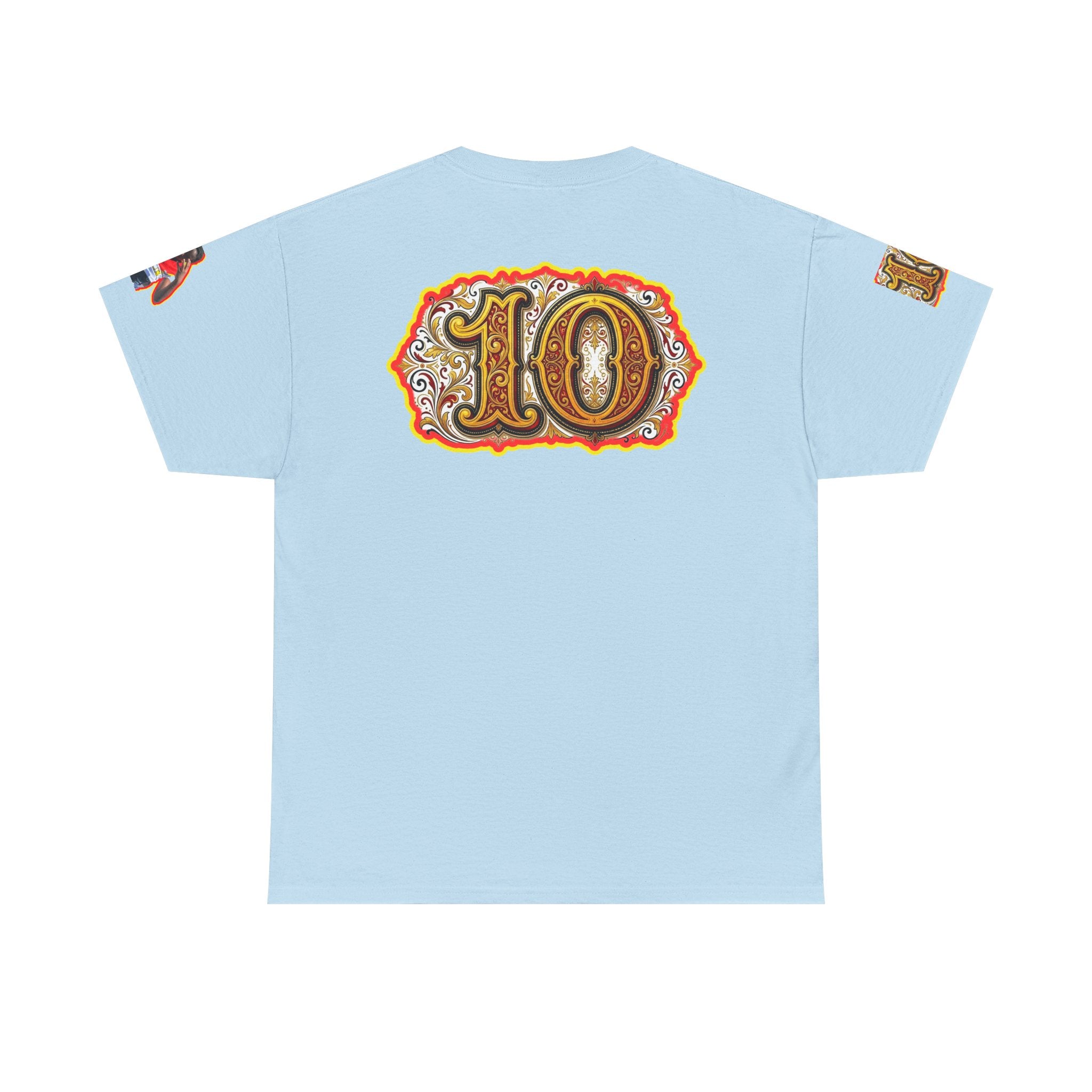 Fat Man Graphic Tee — Retro Boxing Design with '10' Back Patch