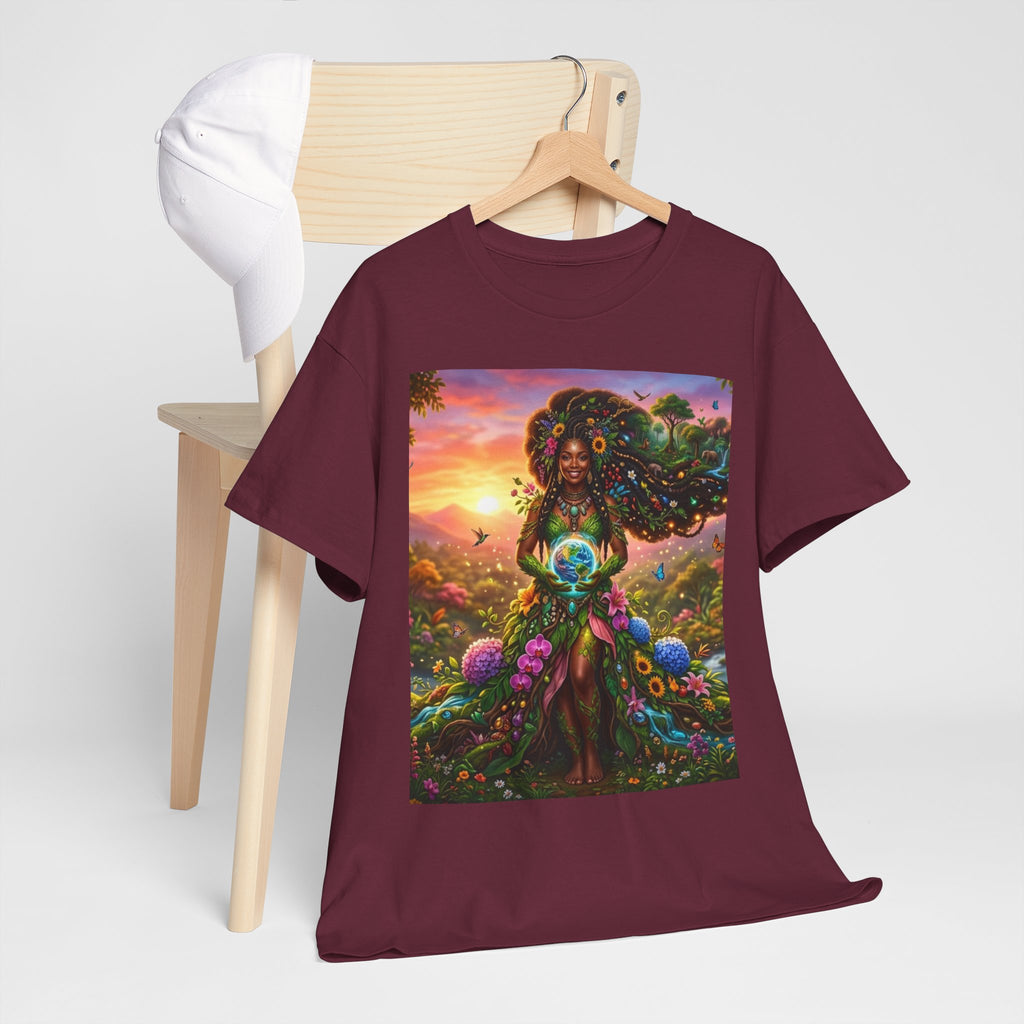 Earth Goddess T-Shirt — Vibrant Floral Nature Mother Graphic Tee