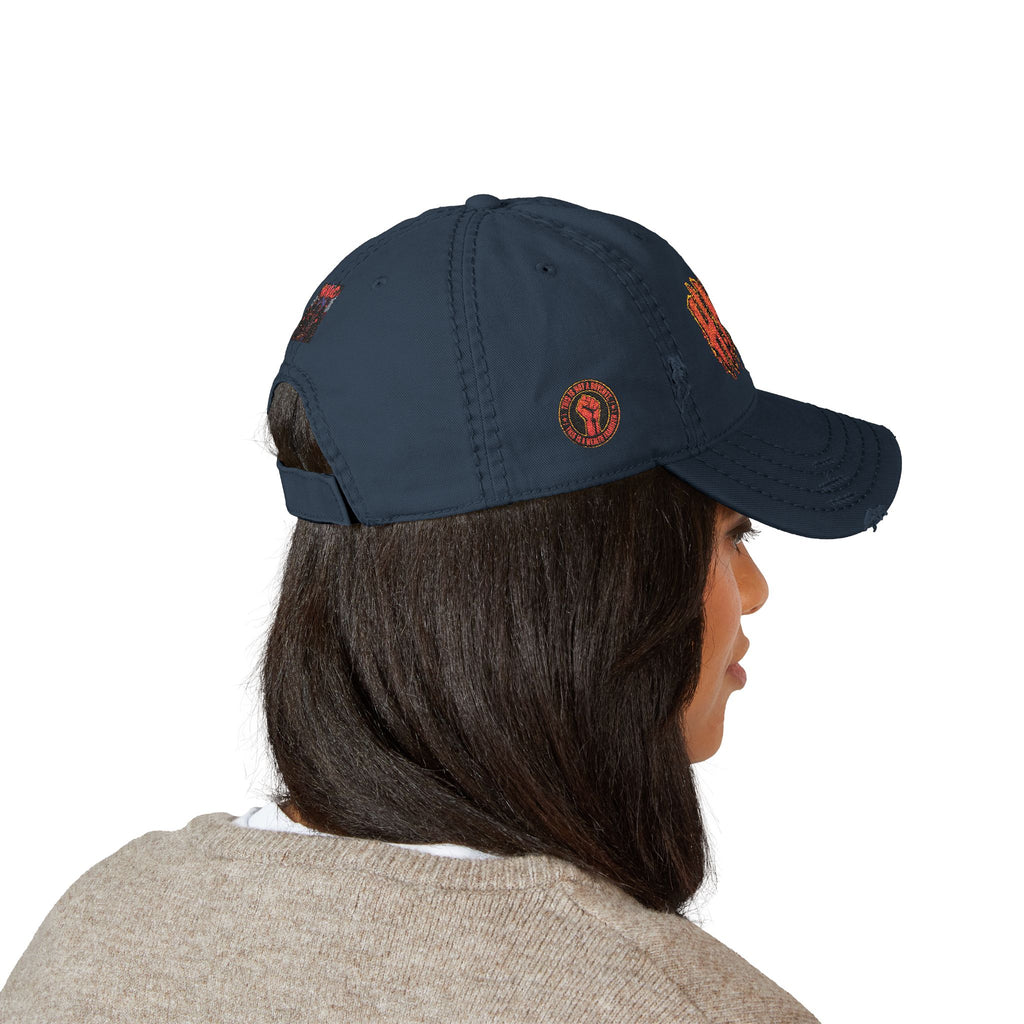Distressed Embroidered 'HNIC' Dad Hat — Vintage Streetwear Cap