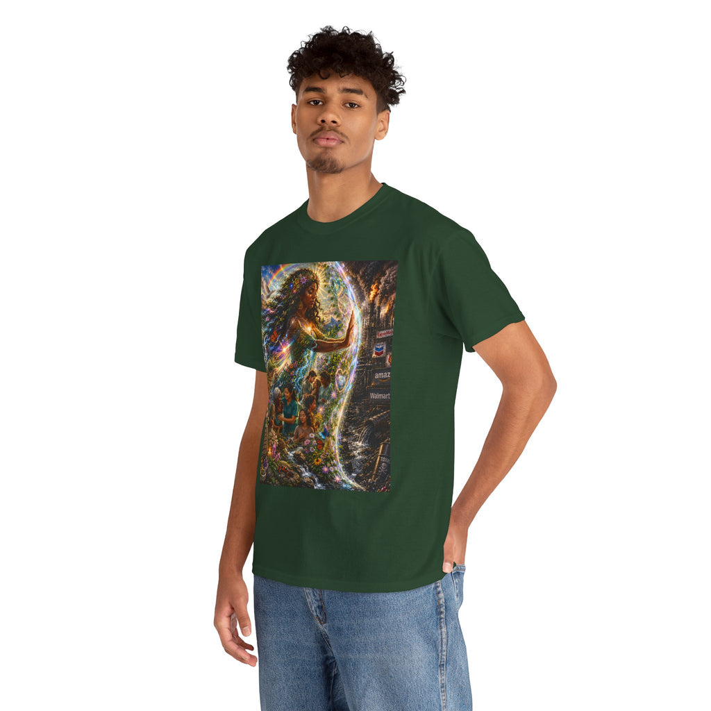 Cosmic Guardian Tee — Earth Mother Spiritual Graphic T-Shirt