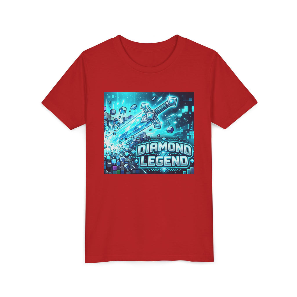 Youth Diamond Legend Tee — Pixel Minecraft-Style Gem Graphic Shirt