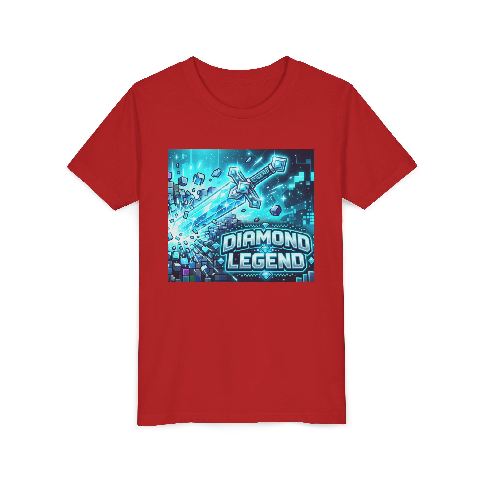 Youth Diamond Legend Tee — Pixel Minecraft-Style Gem Graphic Shirt