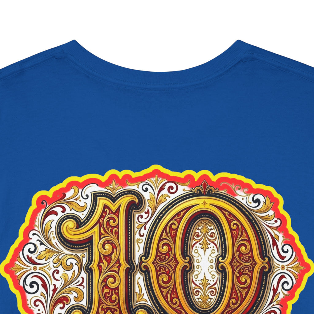 Fat Man Graphic Tee — Retro Boxing Design with '10' Back Patch