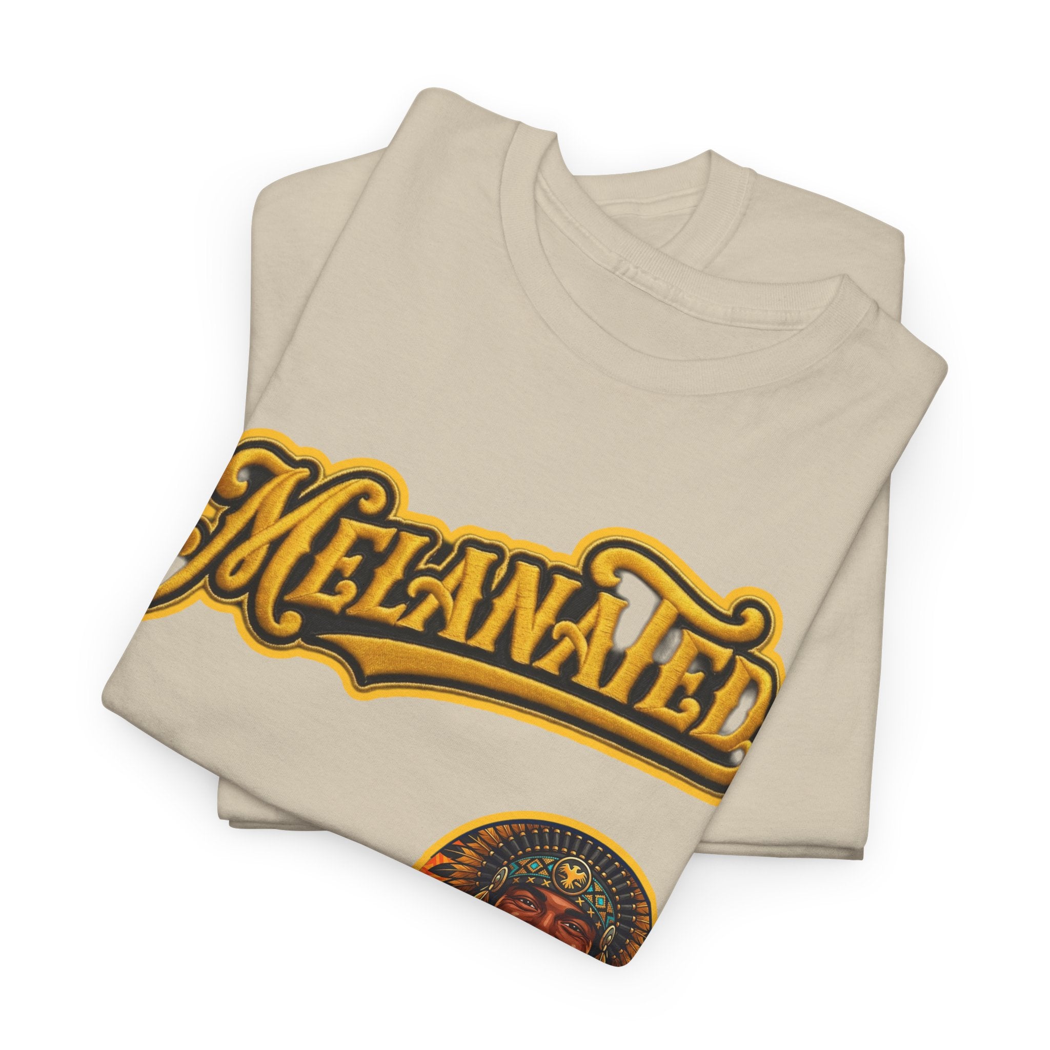 Melanated 19 Graphic Tee — Retro Script Logo & Gold Number Baseball Shirt
