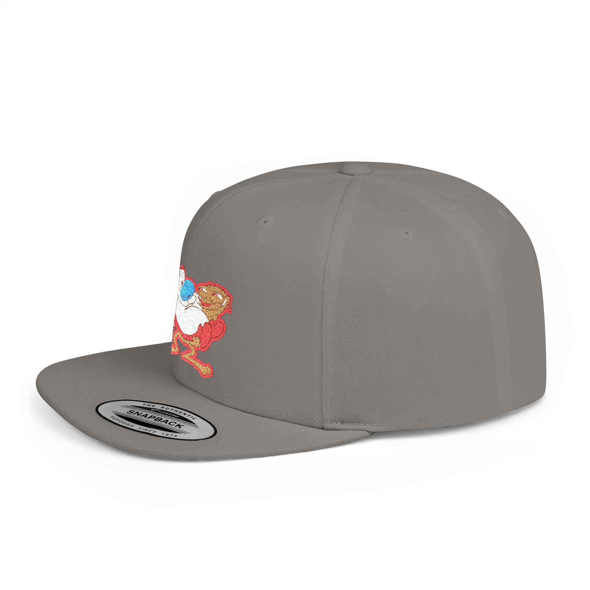 Retro Cartoon Egg Character Flat Bill Snapback Hat