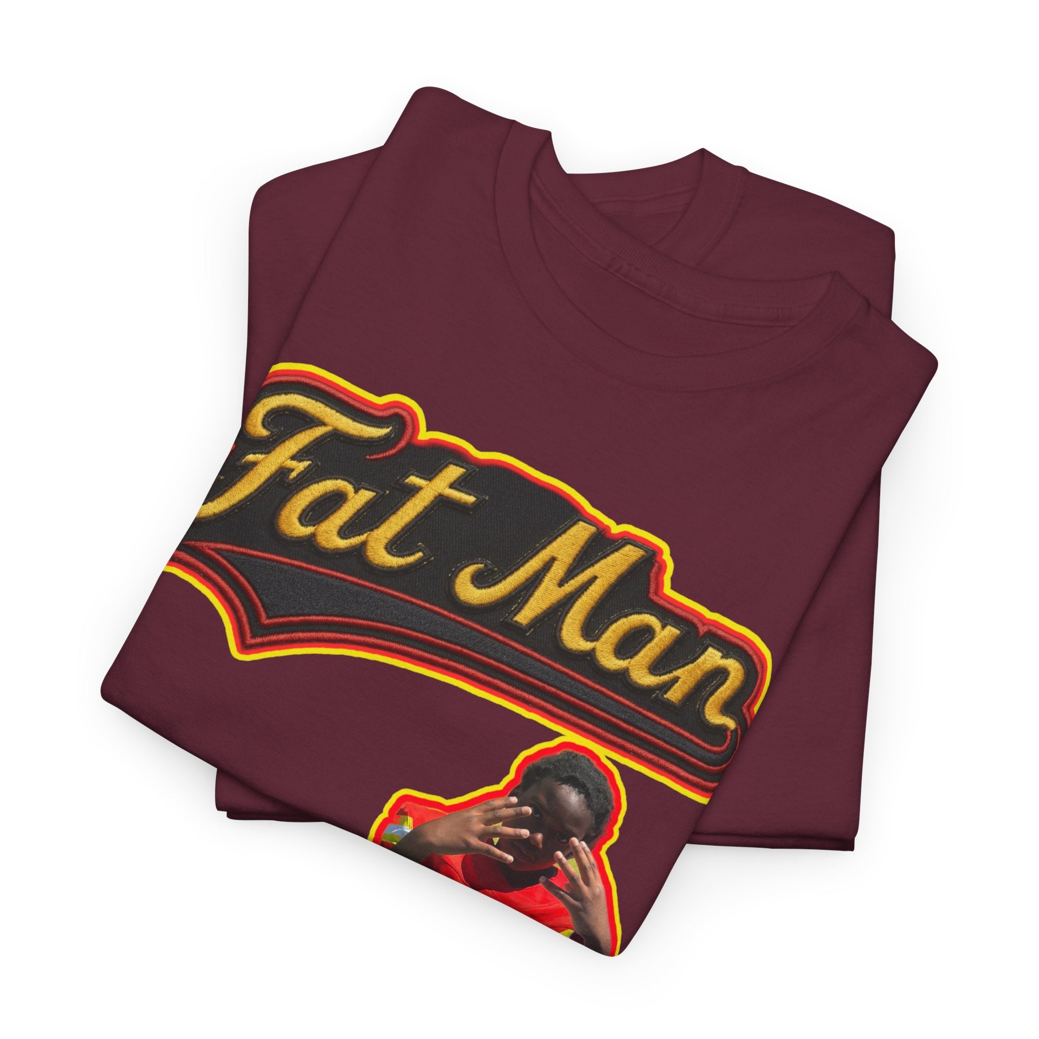 Fat Man Graphic Tee — Retro Boxing Design with '10' Back Patch
