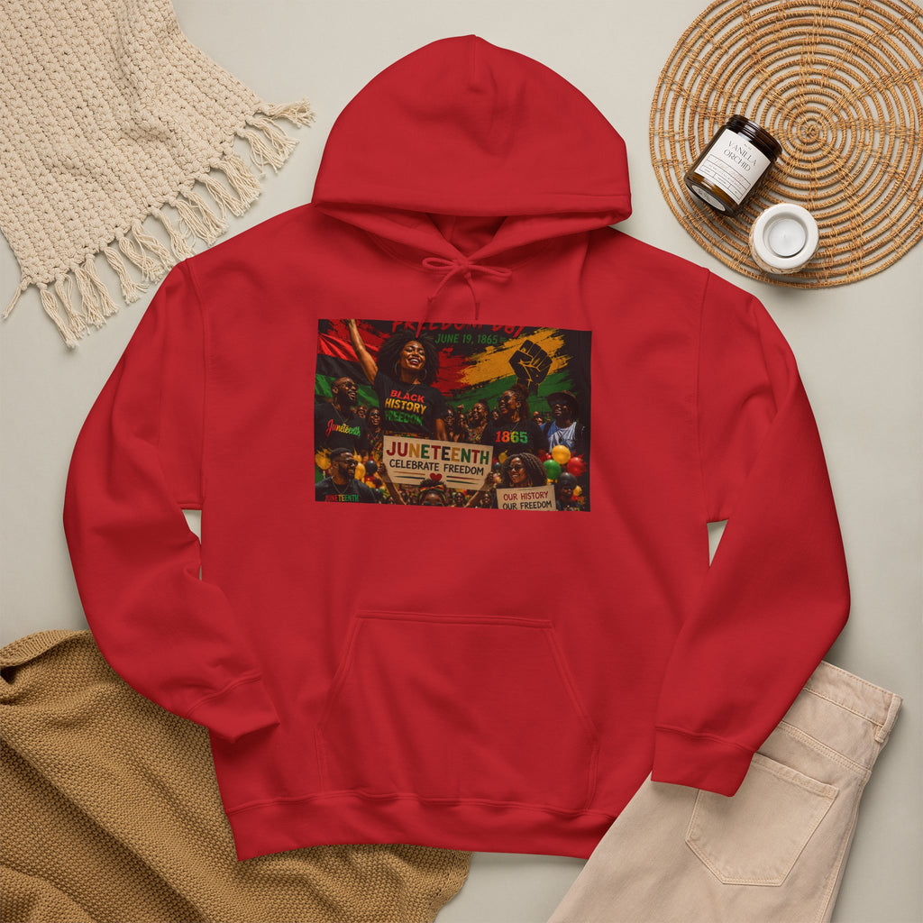 Juneteenth Celebration Hoodie — Juneteenth 1865 Freedom Retro Graphic Hooded Sweatshirt