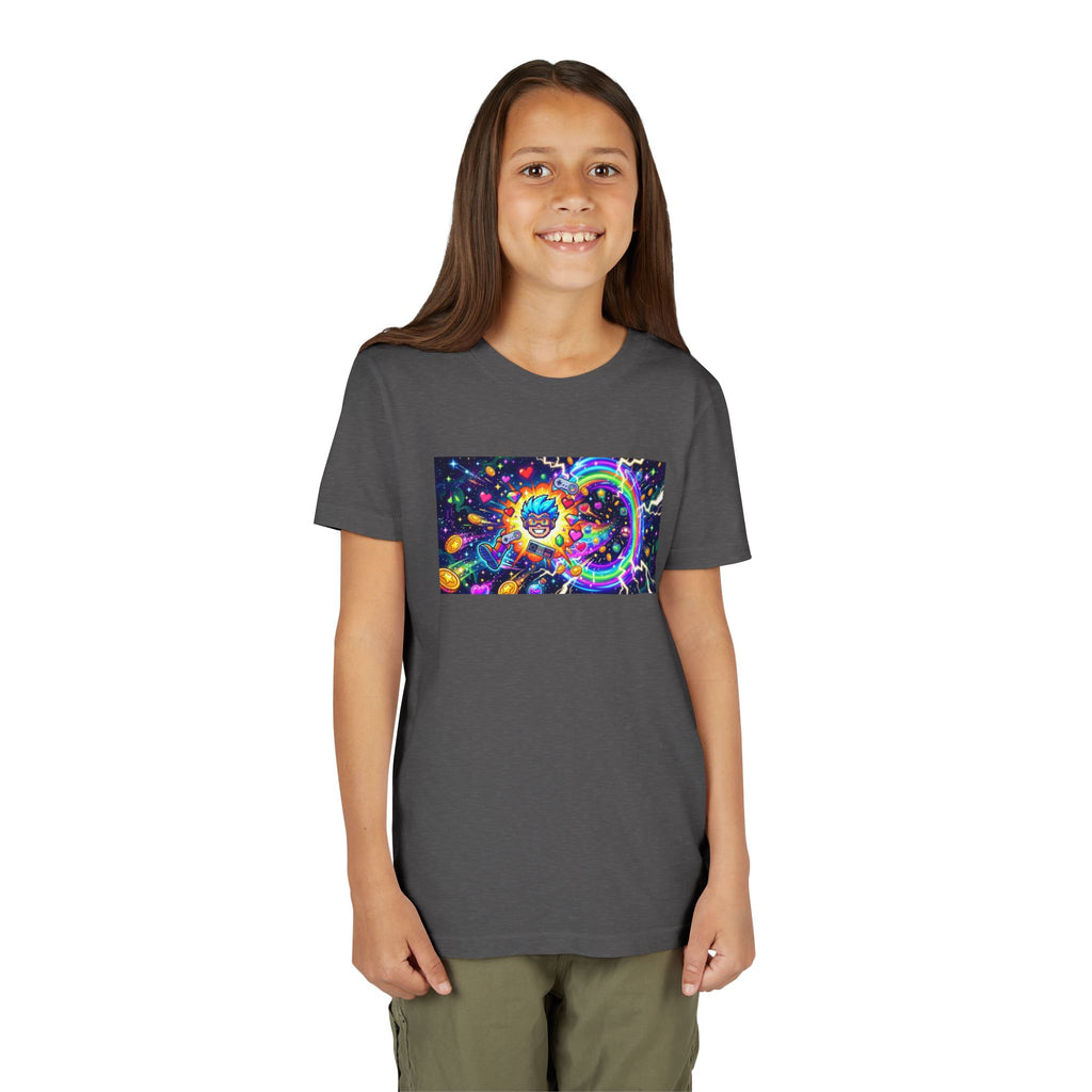 Kids Gaming Tee — Neon Rainbow Portal Gamer Shirt