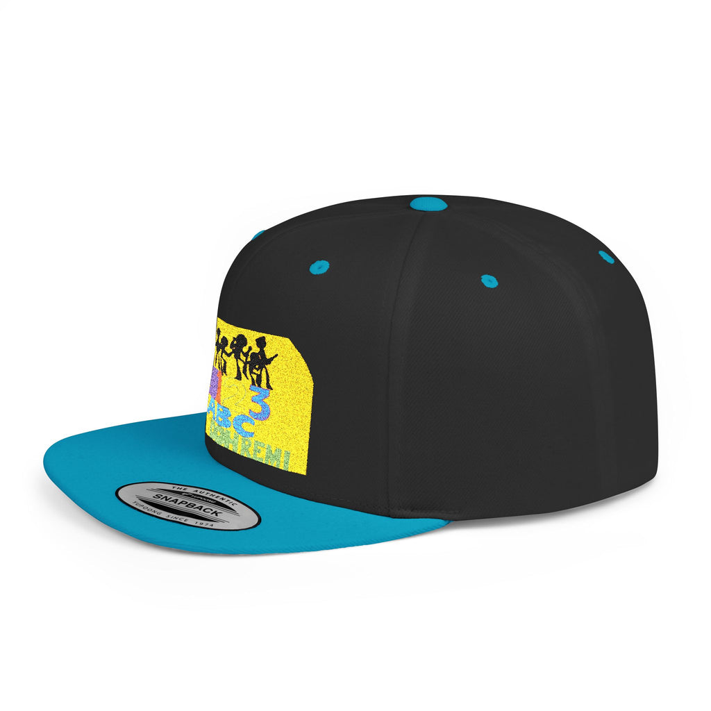Flat Bill Snapback Hat — Retro Dance Crew Graphic Cap