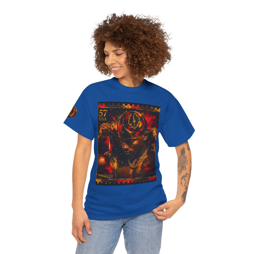 T-Shirt — Regal Afrocentric Portrait Tee (57 USA Stamp Design)