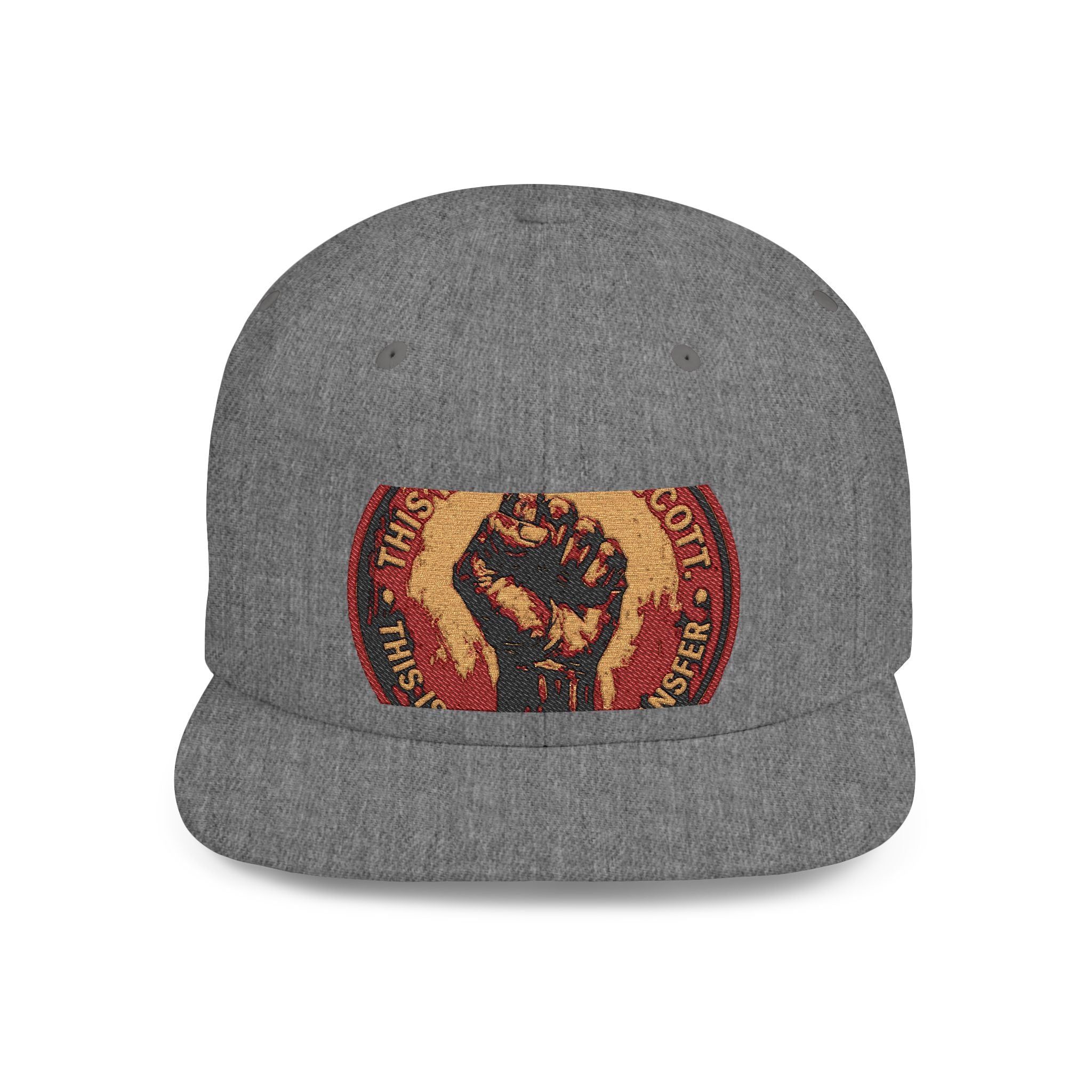 Raised Fist Snapback Hat – Vintage Protest Emblem Flat Bill Cap