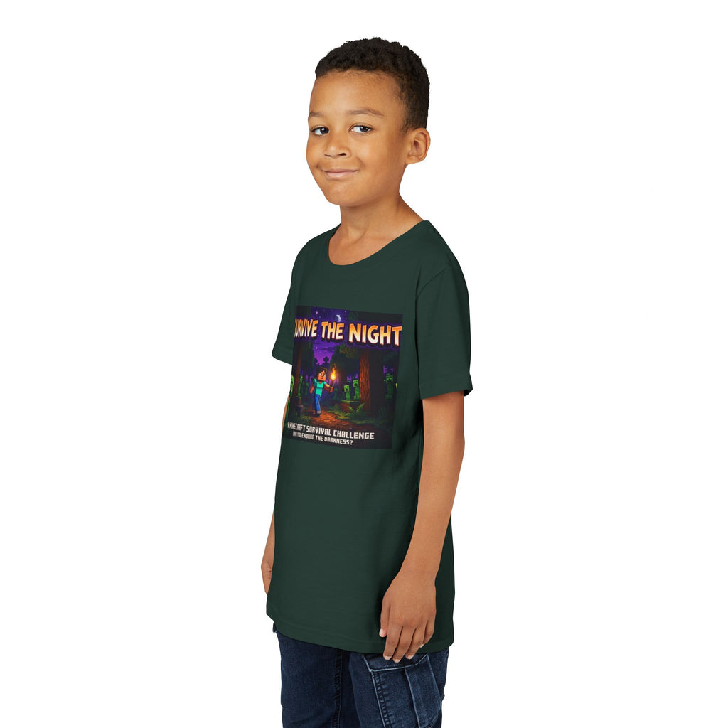 Survive the Night Youth Tee — Glowing Creeper Night Gamer Shirt