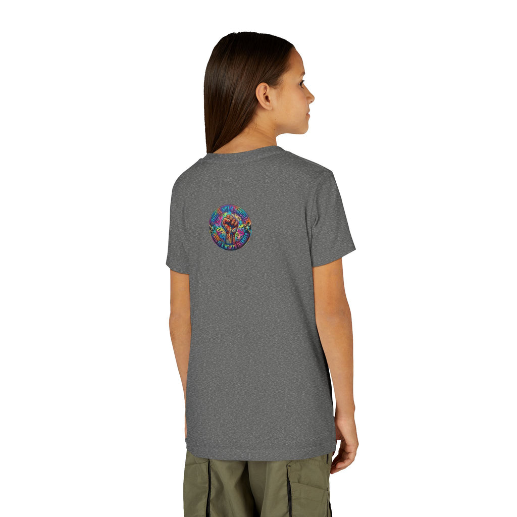 Neon Power Button Tee — Gamer Screen Escape Youth T-Shirt