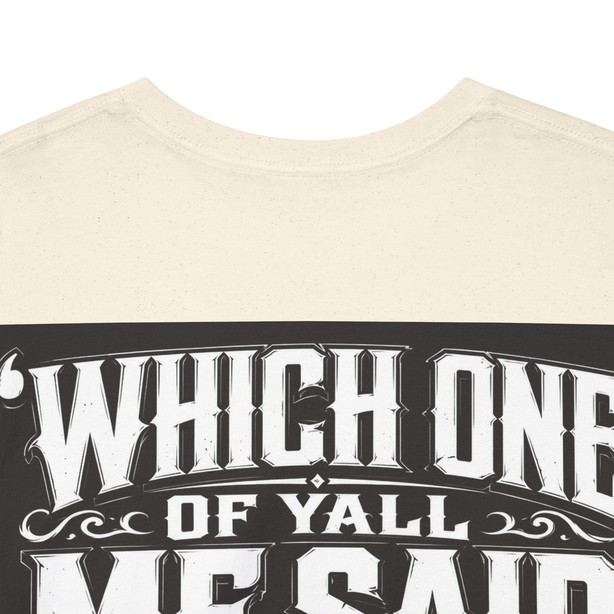 Badger Portrait Tee — "Which One of Y’all MF Said Something About a Home?" Graphic T‑Shirt