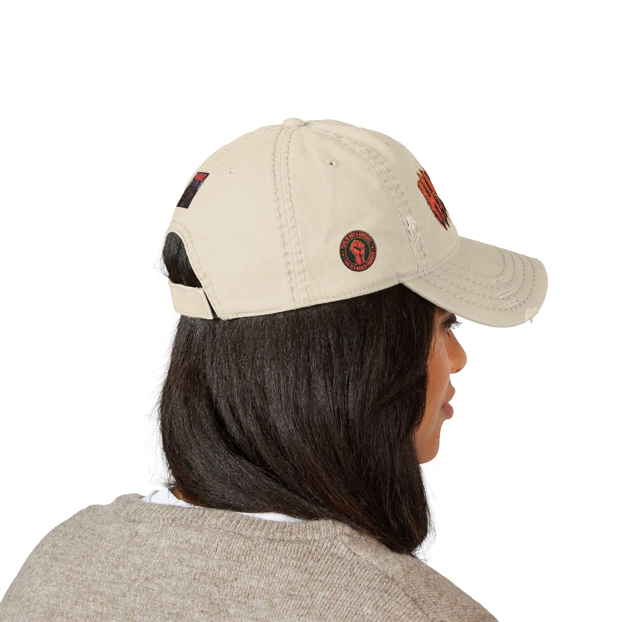 Distressed Embroidered 'HNIC' Dad Hat — Vintage Streetwear Cap