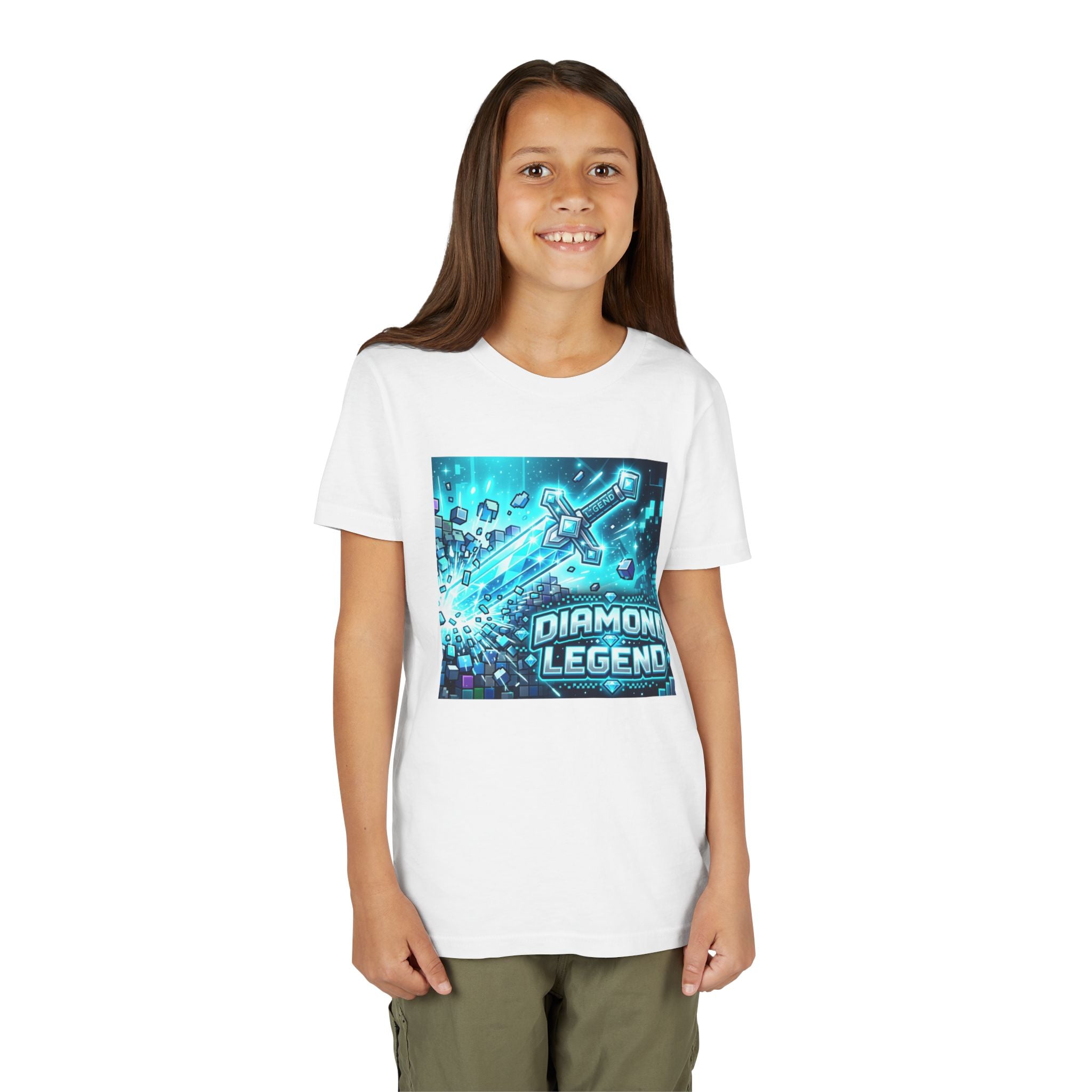 Youth Diamond Legend Tee — Pixel Minecraft-Style Gem Graphic Shirt