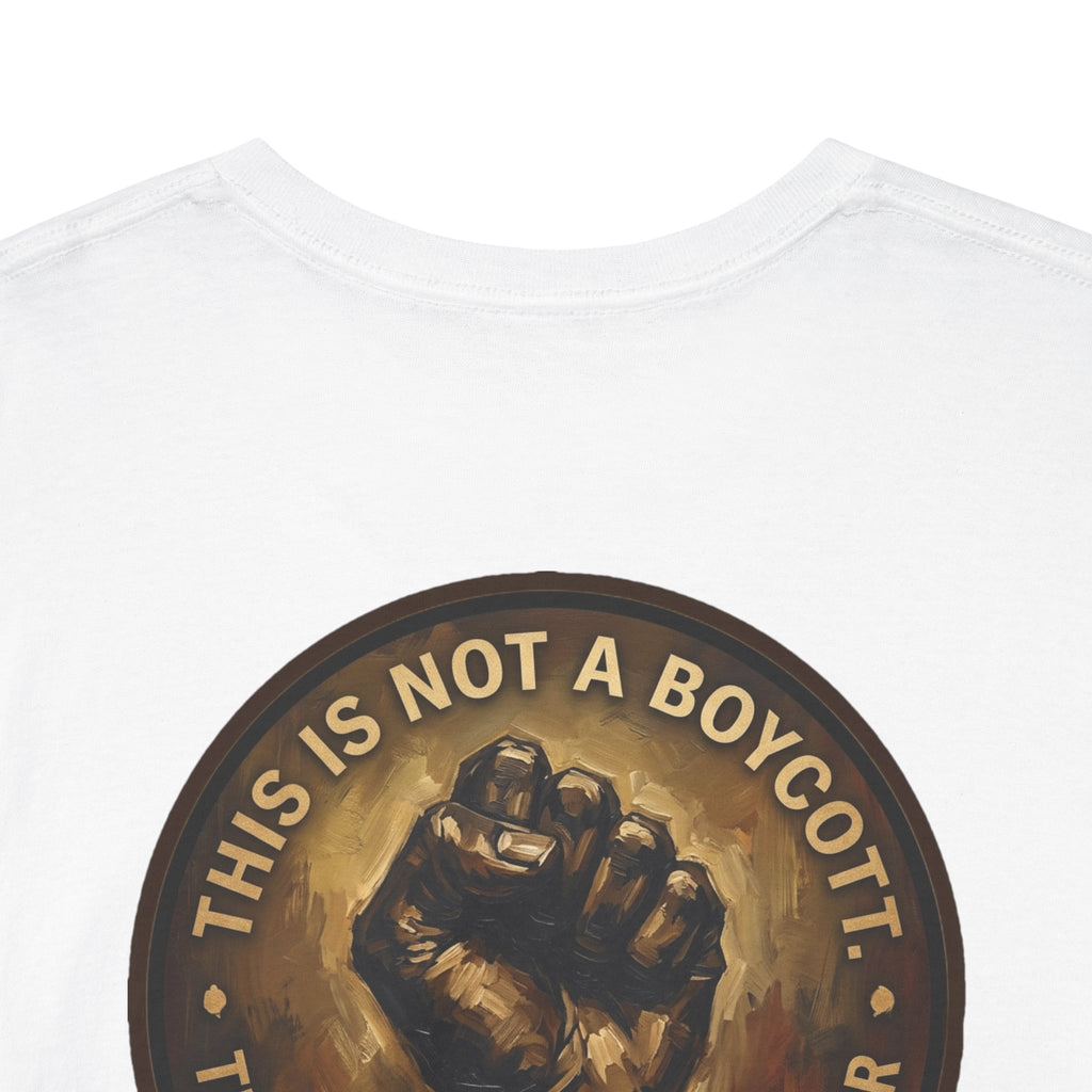Jesus Portrait Tee with 'This Is Not A Boycott — This Is A Wealth Transfer' Back Emblem