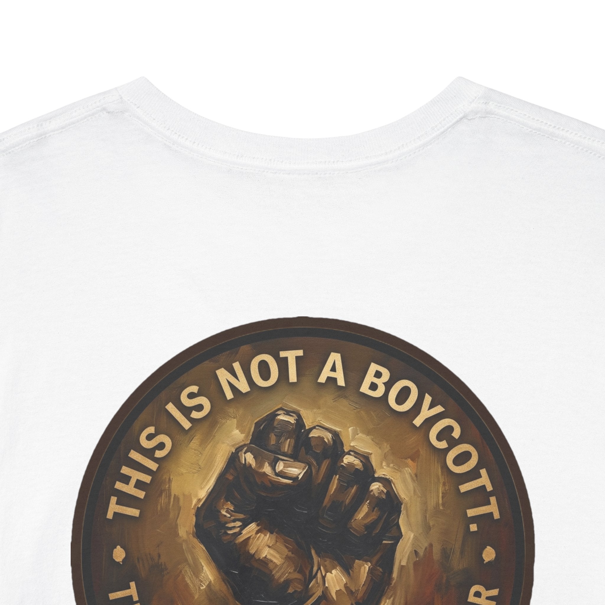 Jesus Portrait Tee with 'This Is Not A Boycott — This Is A Wealth Transfer' Back Emblem