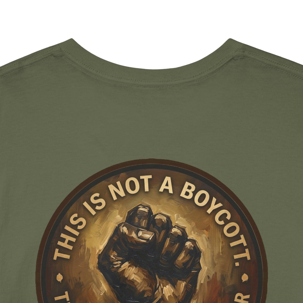 Jesus Portrait Tee with 'This Is Not A Boycott — This Is A Wealth Transfer' Back Emblem