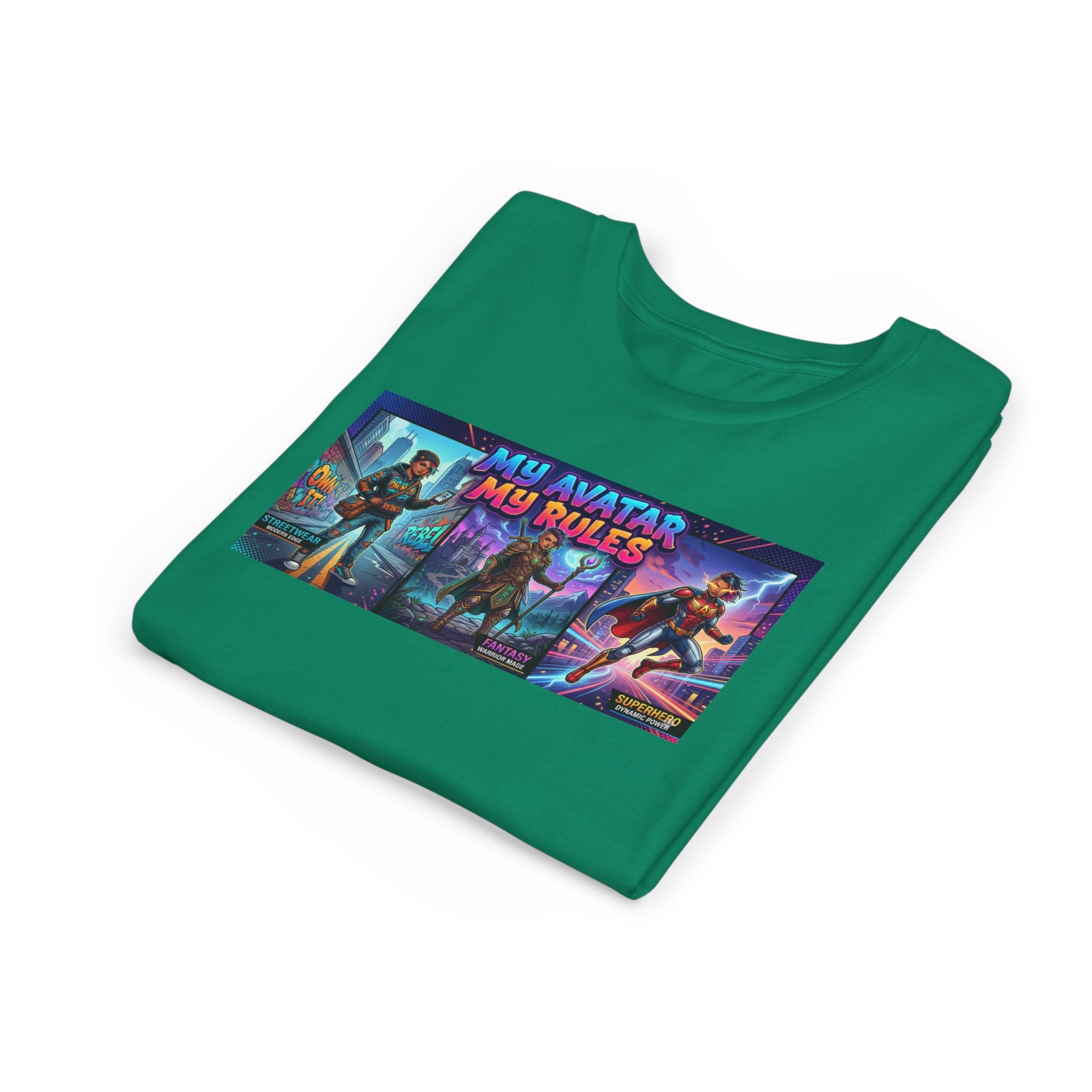 Youth Tee — “MY AVATAR MY RULES” Customizable Character Graphic