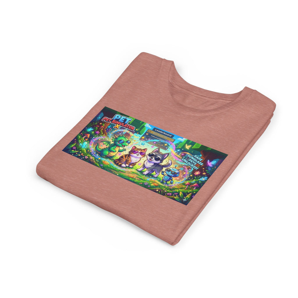Cute Fantasy Pets Sunglasses Tee — Dragon, Cat, Wolf & Robot Pets