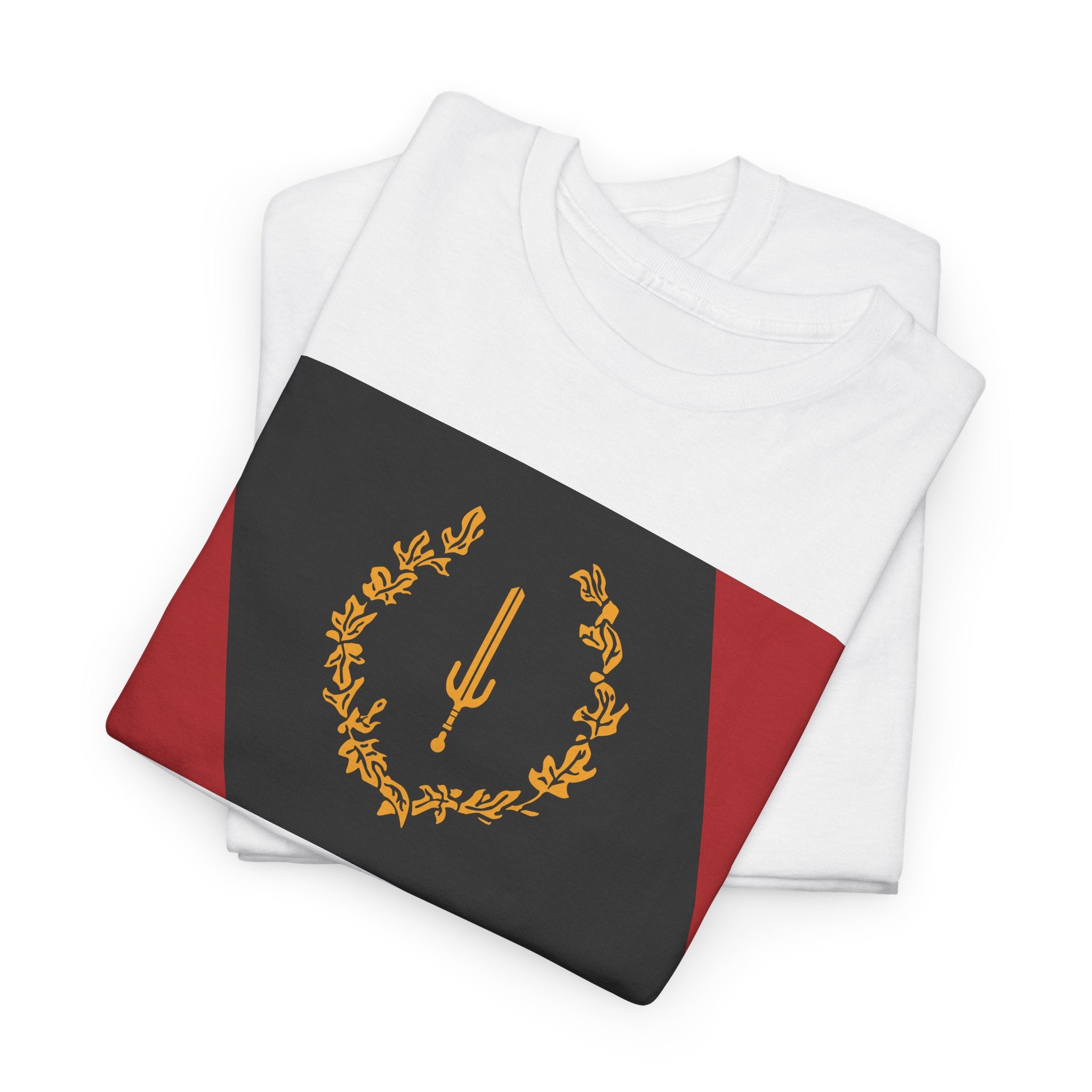 Laurel Trident Tee — Vintage Gold Emblem Graphic T-Shirt