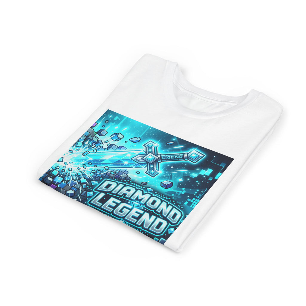 Youth Diamond Legend Tee — Pixel Minecraft-Style Gem Graphic Shirt