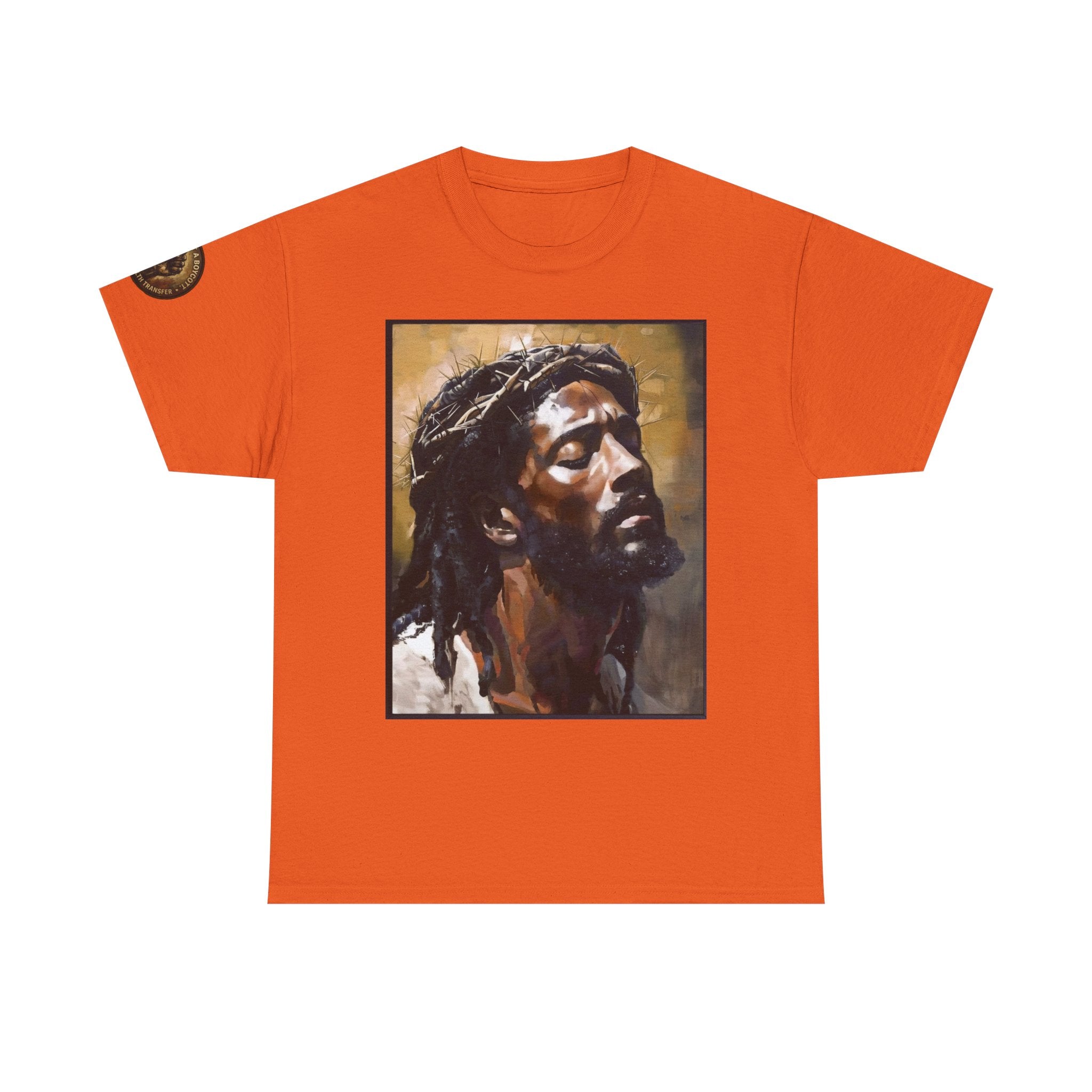 Jesus Portrait Tee with 'This Is Not A Boycott — This Is A Wealth Transfer' Back Emblem