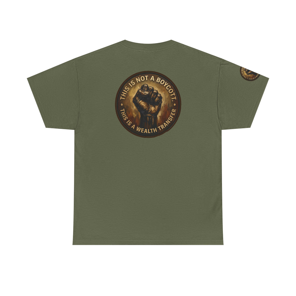 Jesus Portrait Tee with 'This Is Not A Boycott — This Is A Wealth Transfer' Back Emblem