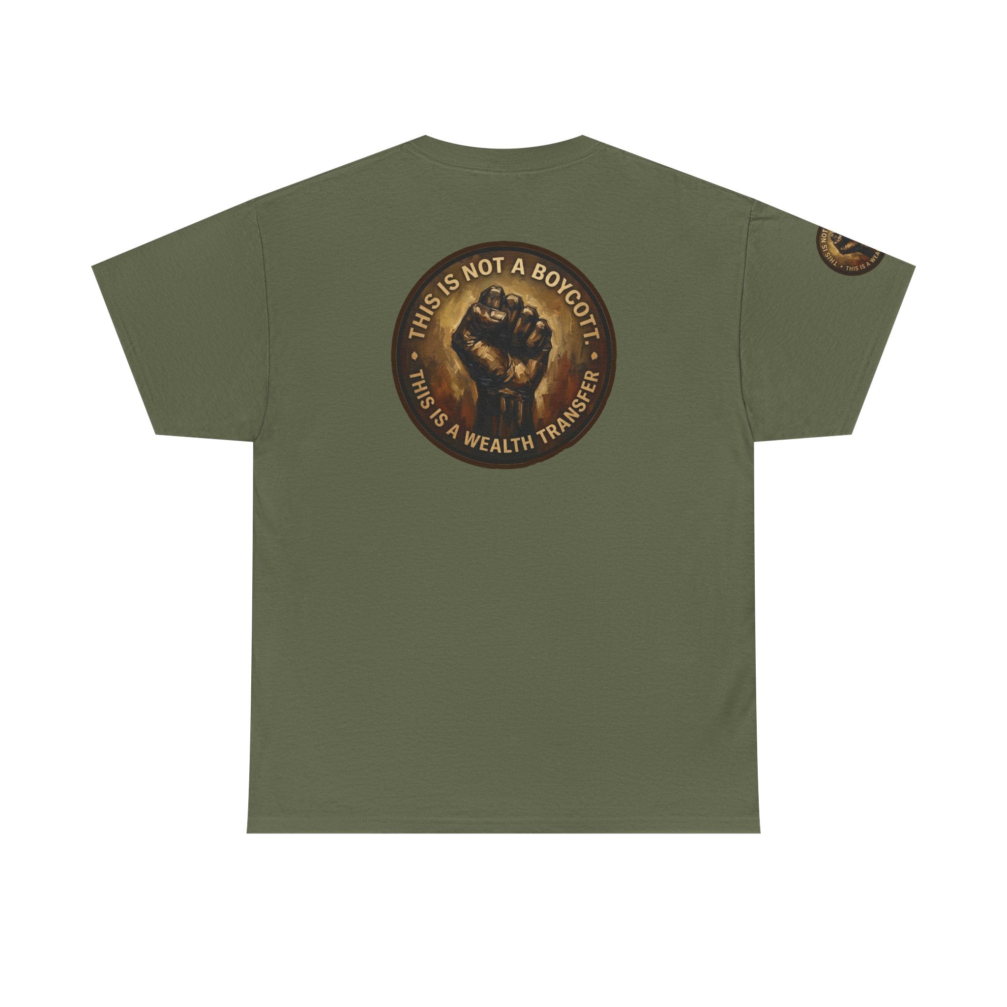 Jesus Portrait Tee with 'This Is Not A Boycott — This Is A Wealth Transfer' Back Emblem